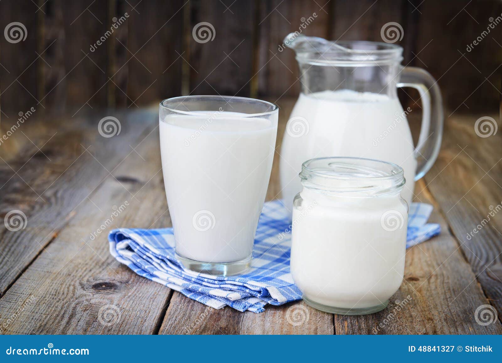 glass of milk and jug