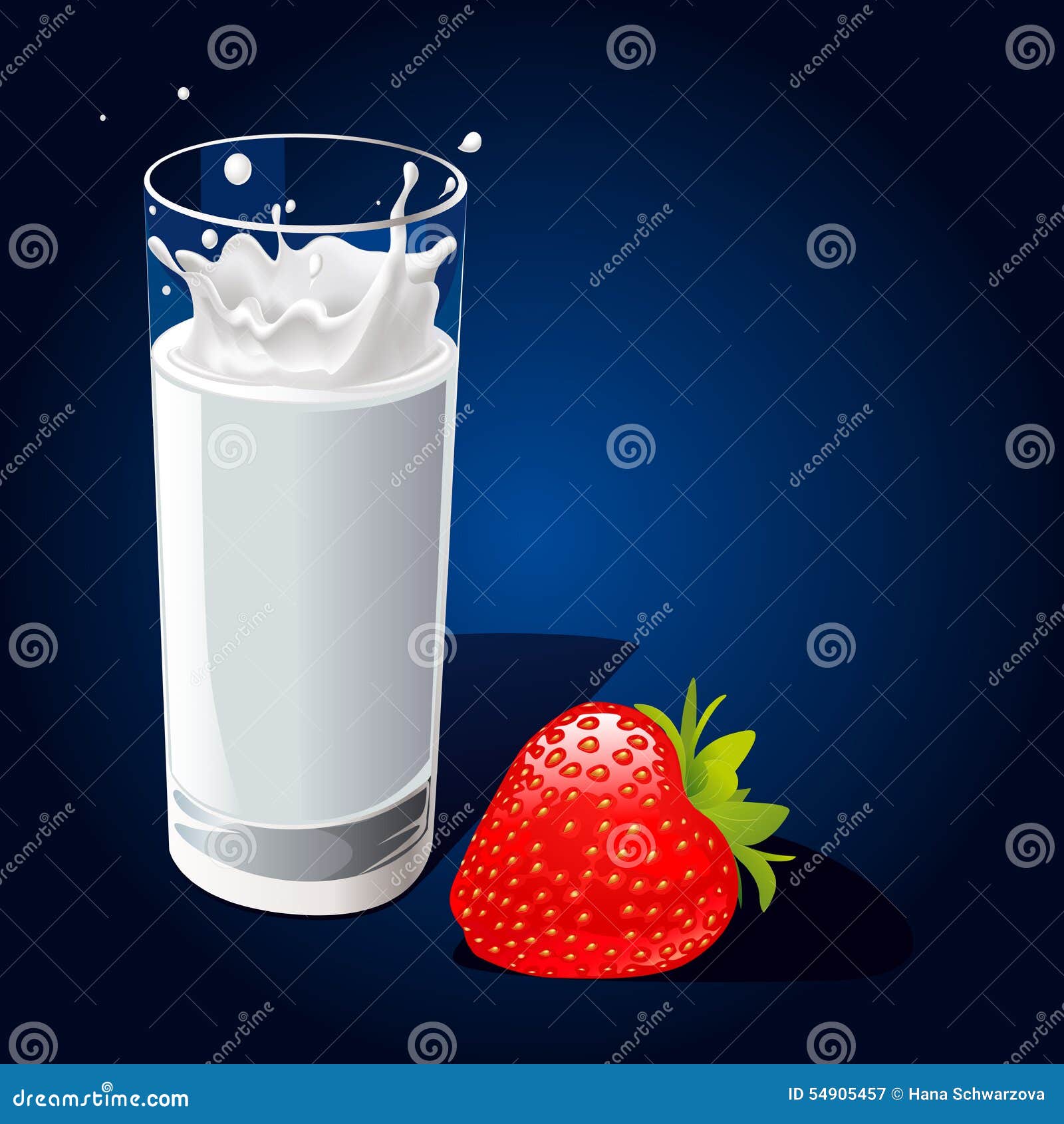 Glass of milk with splash on dark background Vector Image