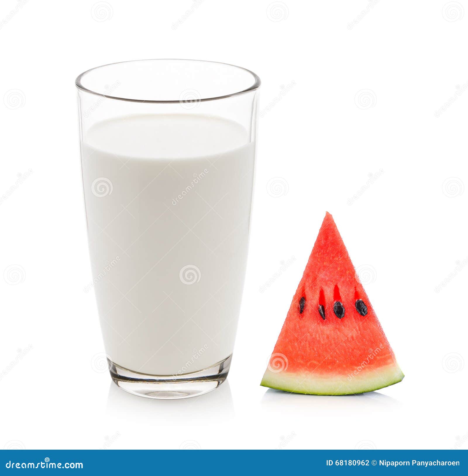 Glass of Milk and Watermelon Stock Photo Image of breakfast, natural