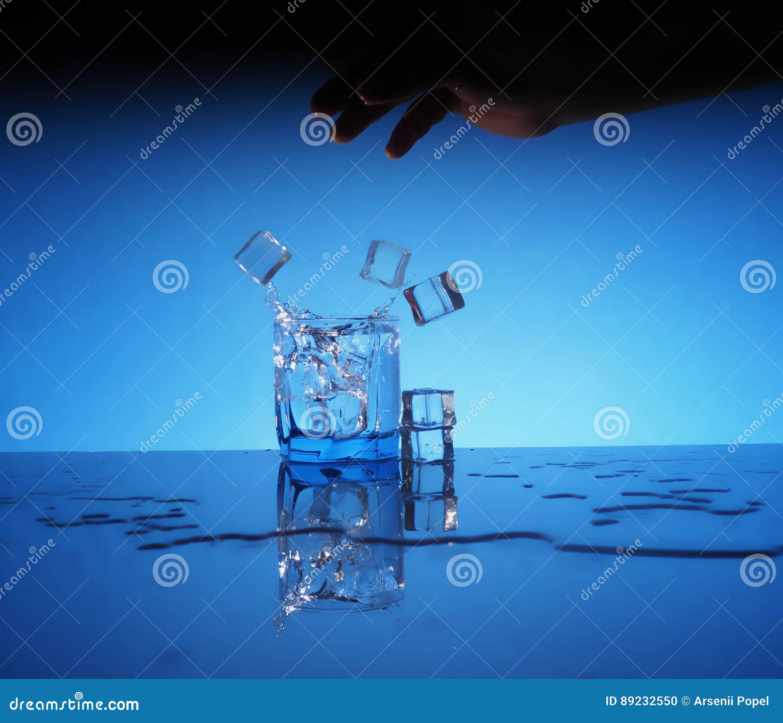 Glass of Mineral Clear Water with Ice Stock Photo Image of frozen