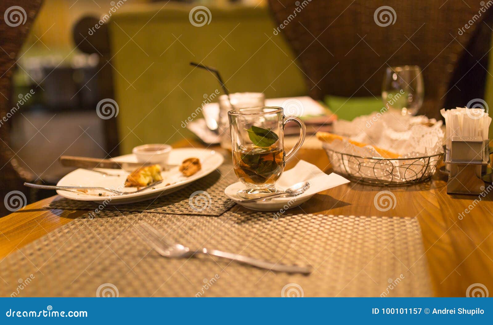 A Glass of Mint Tea in a Restaurant Stock Image Image of beverage, aroma 100101157