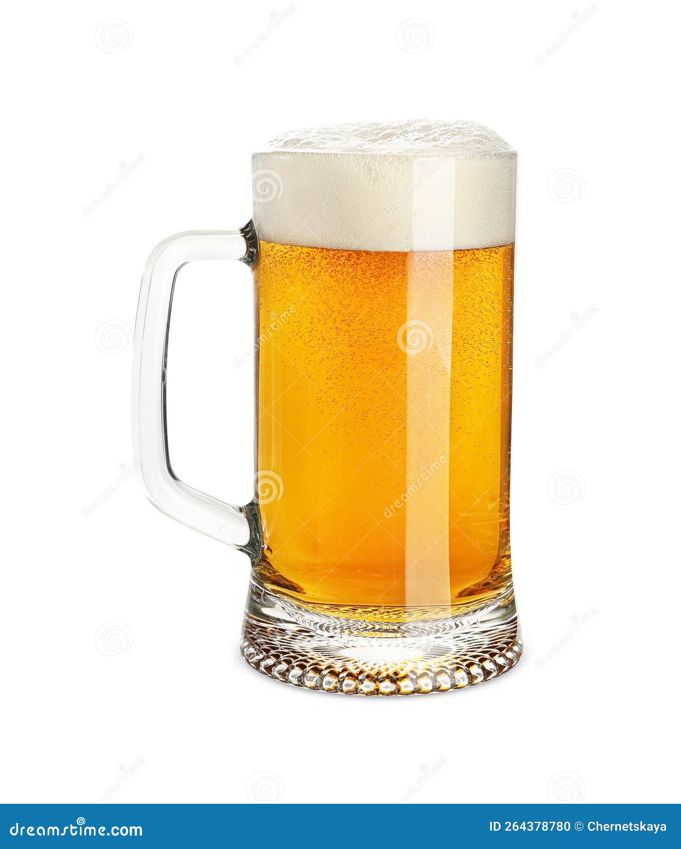 Glass Mug of Tasty Light Beer on White Background Stock Photo Image
