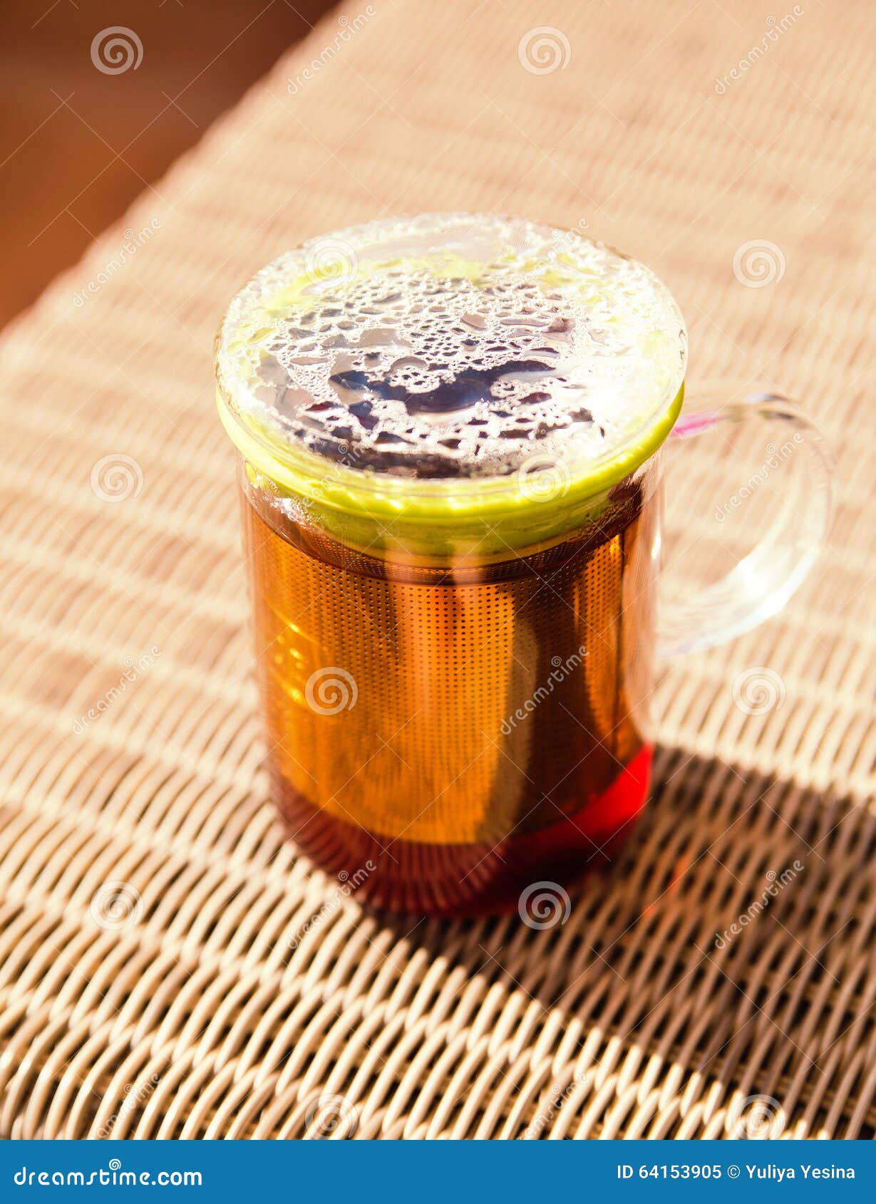 Glass mug and tea strainer stock image. Image of object 64153905