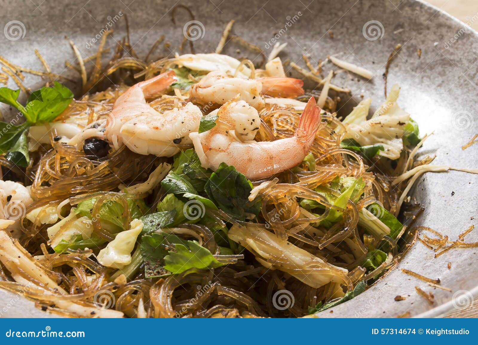 Glass Noodles Barked with King Prawn Stock Photo Image of lunch
