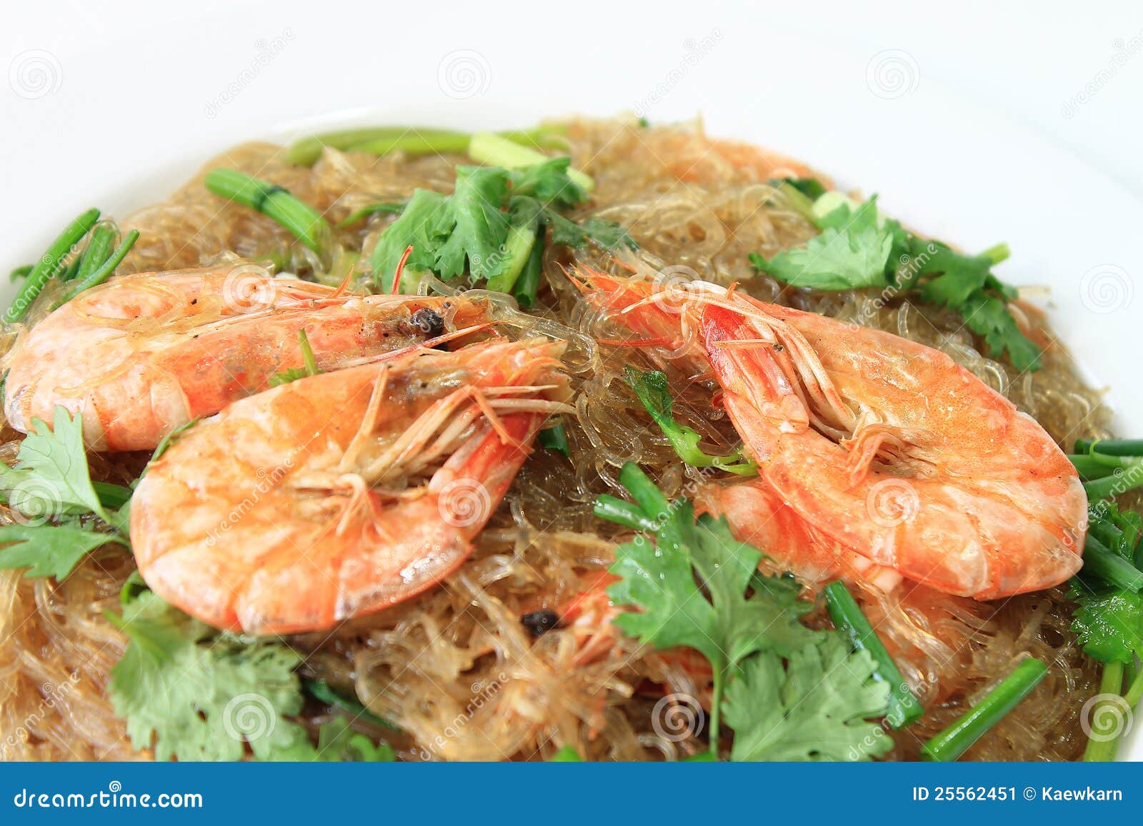 Glass Noodles Steamed with Prawns Stock Image Image of asian