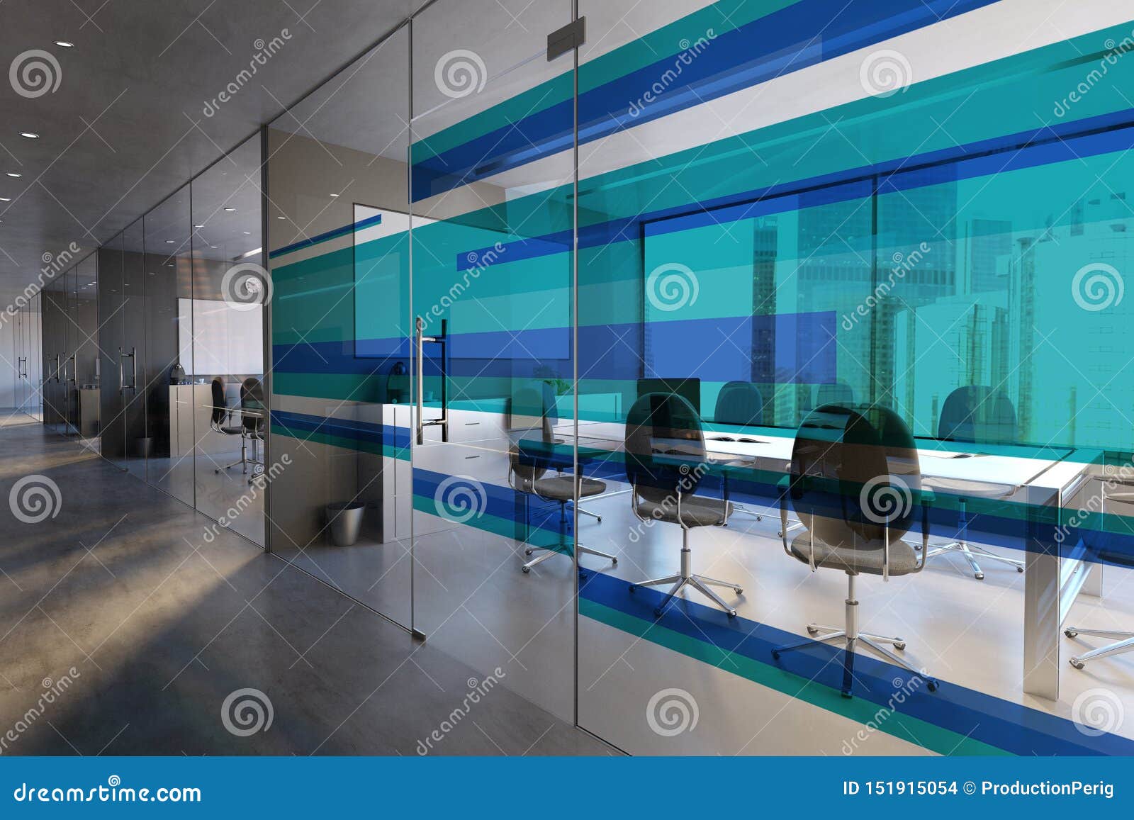 Download Glass Office Room Wall Mockup - 3d Rendering Stock ...