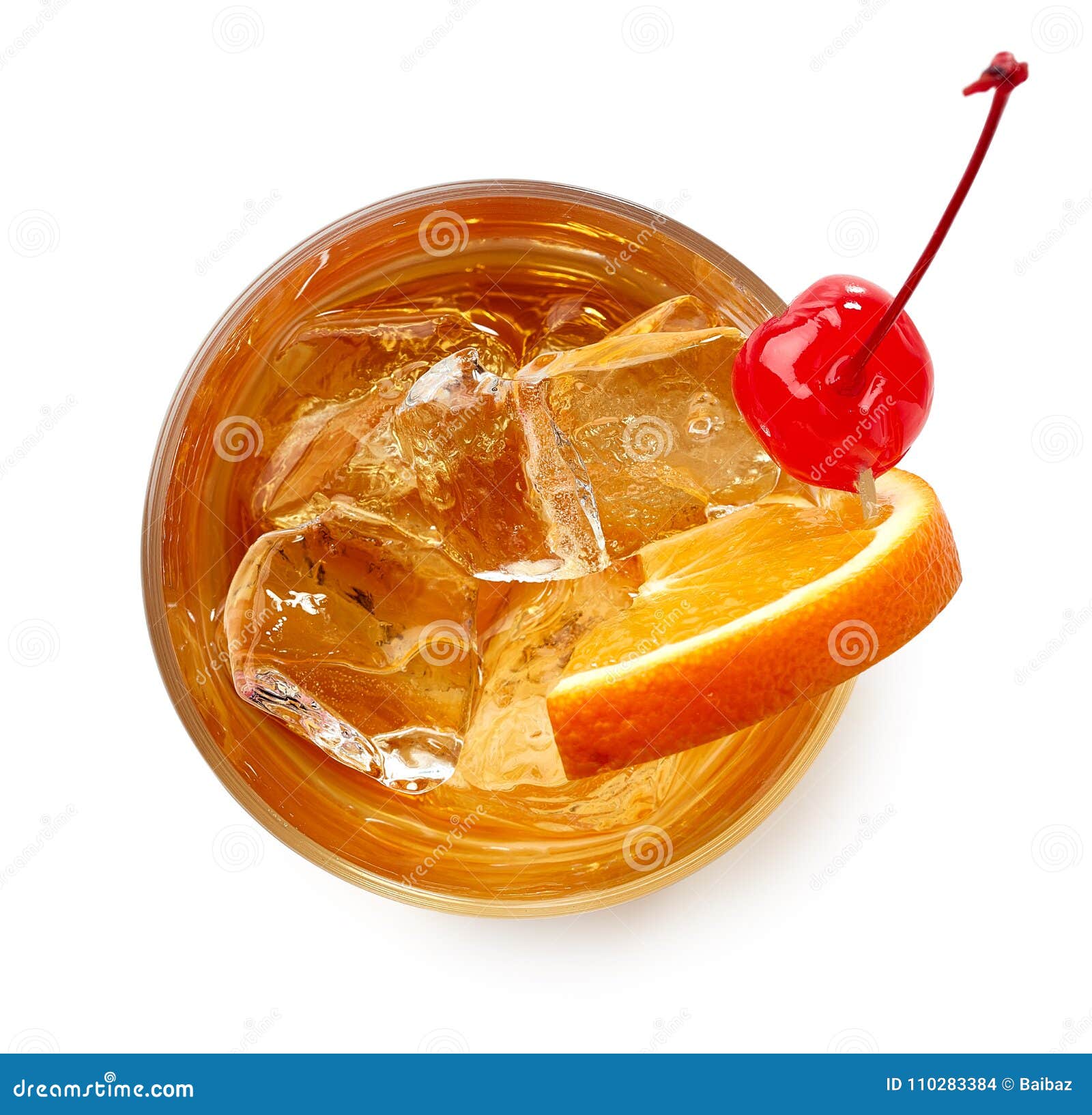 glass of old fashioned cocktail
