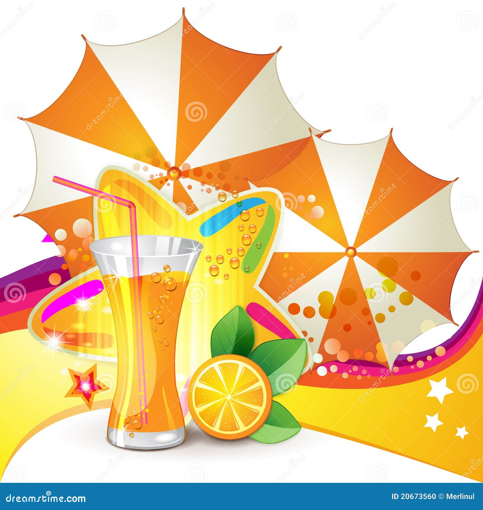 Glass of orange juice stock vector. Illustration of bright 20673560