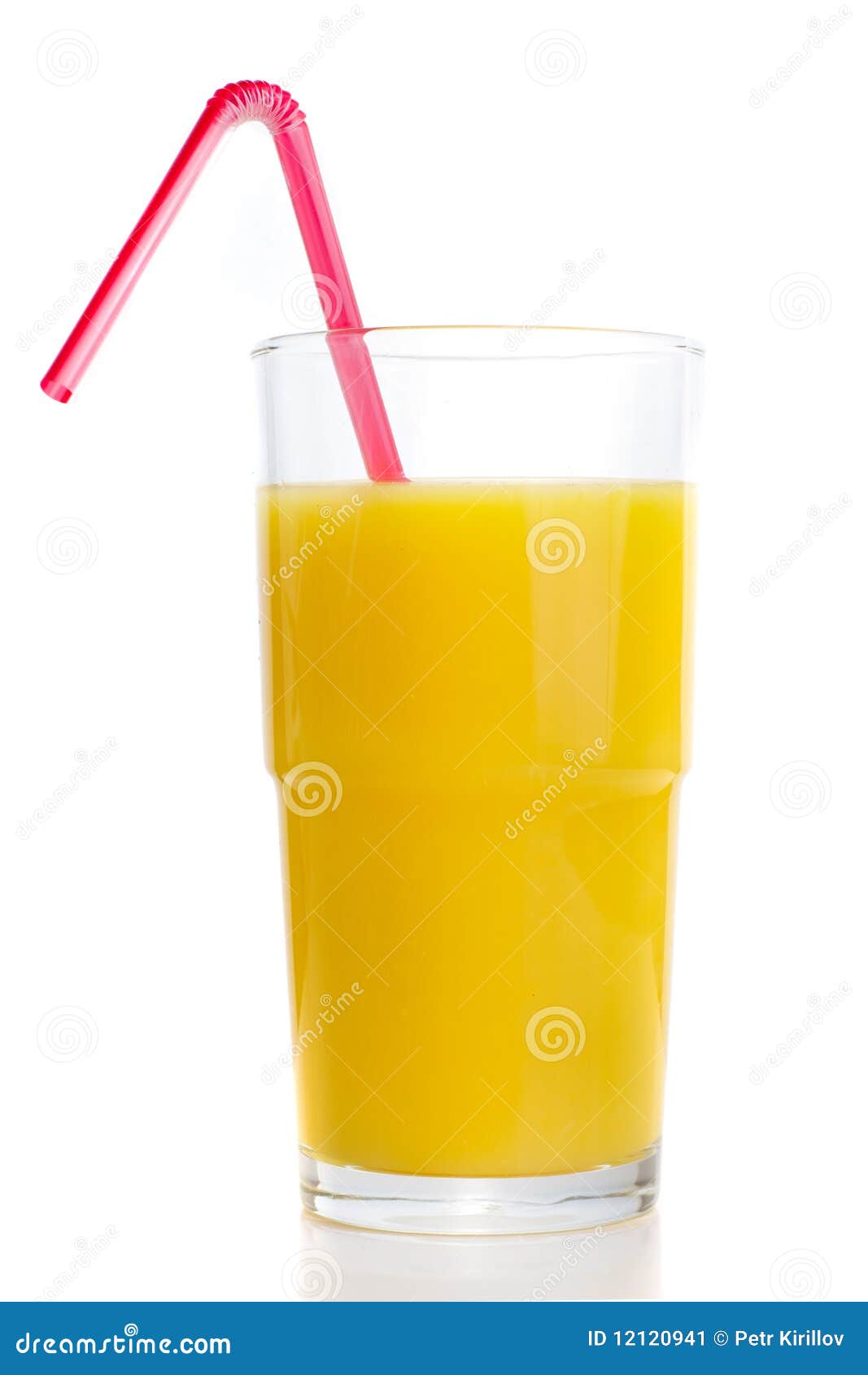 Glass of Orange Juice with Tube Stock Image Image of natural, juice