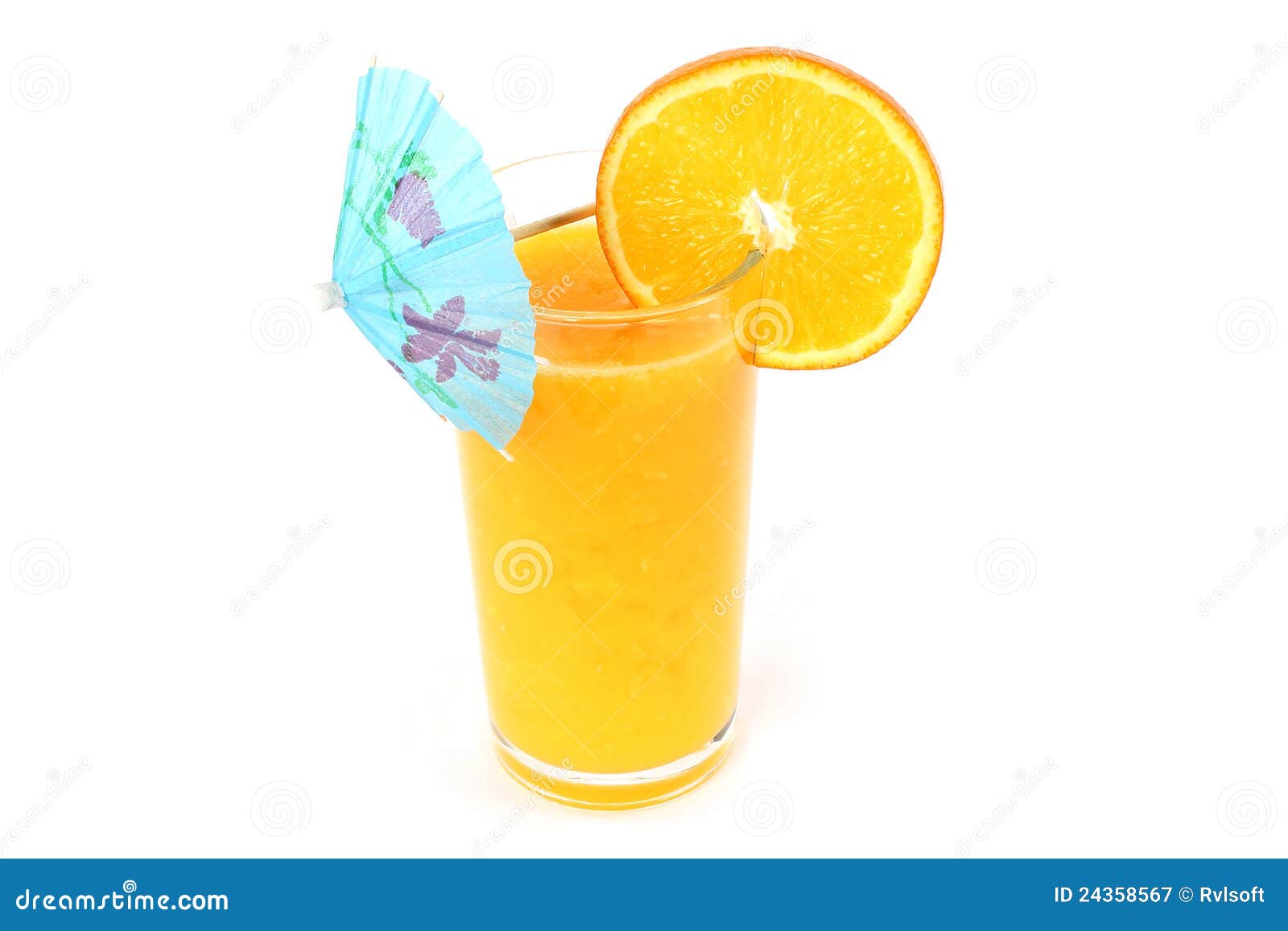 Glass of Orange Juice with Umbrella Stock Image Image of fresh, diet