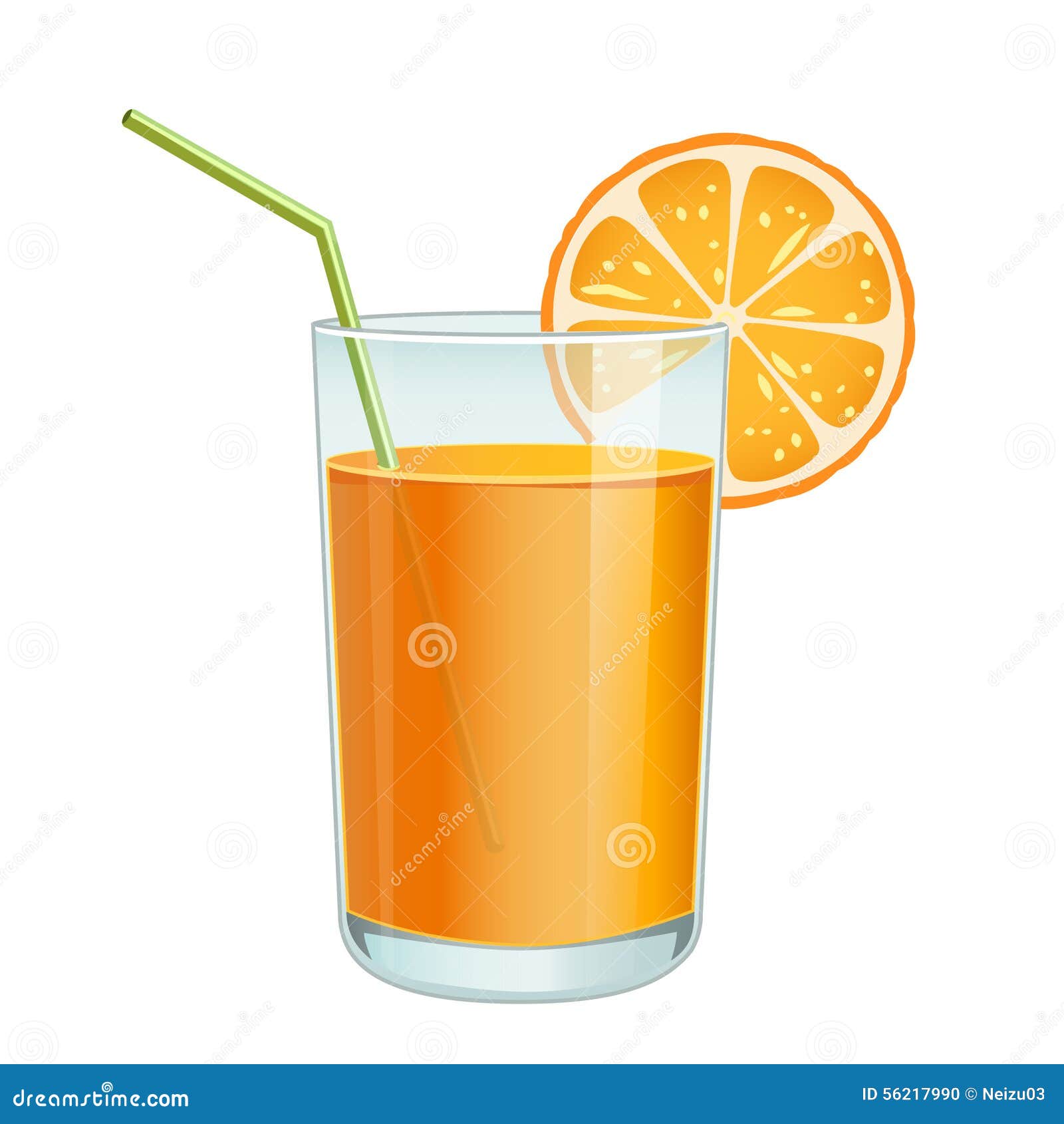 Glass with orange juice stock illustration. Illustration of food - 56217990