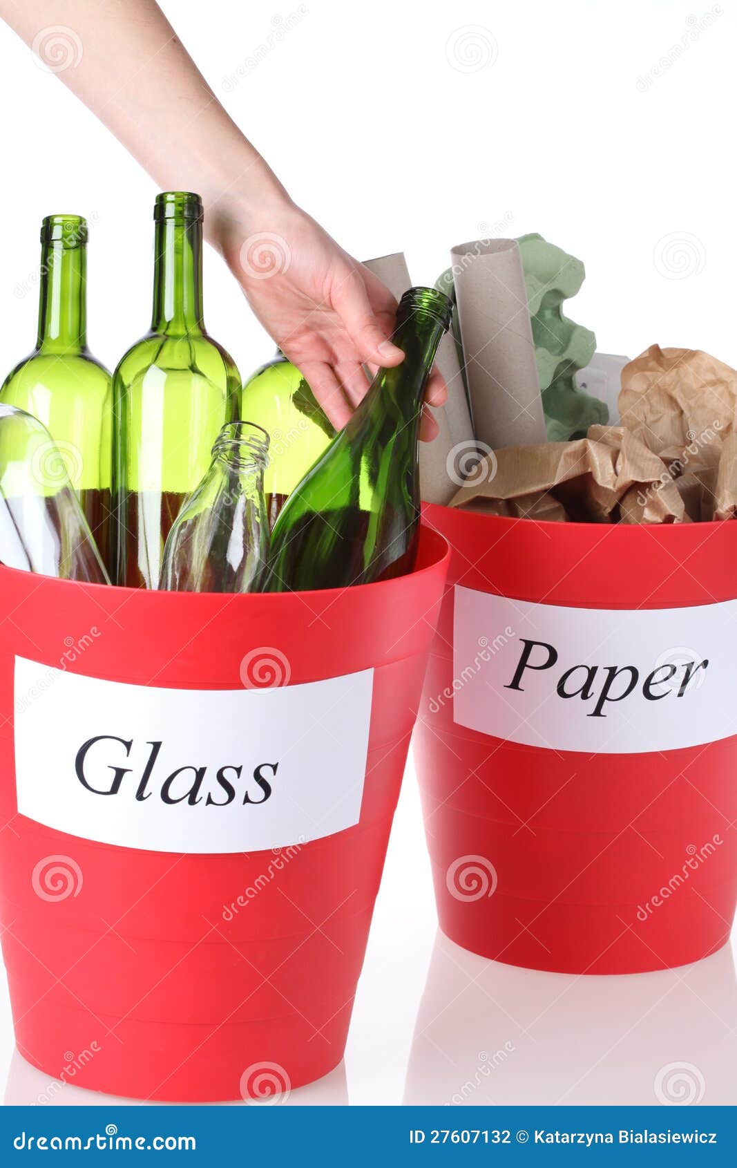Glass and paper stock photo. Image of basket, litter 27607132