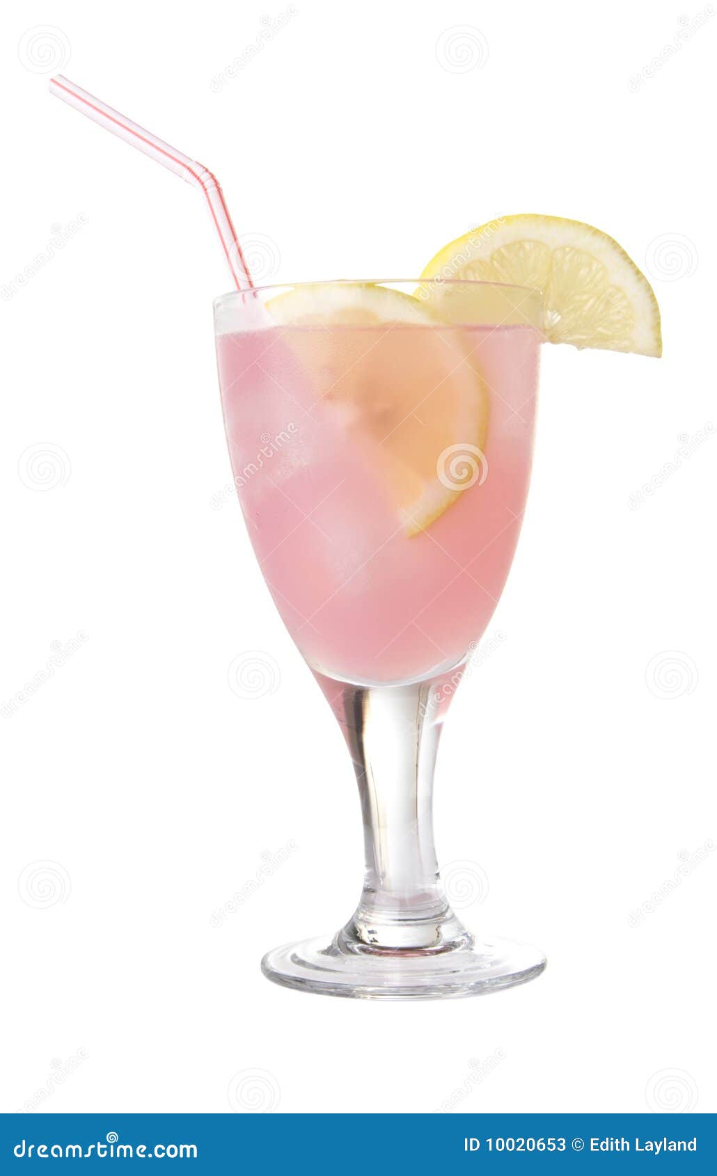 Glass Of Pink Lemonade Isolated Stock Photos - Image: 10020653