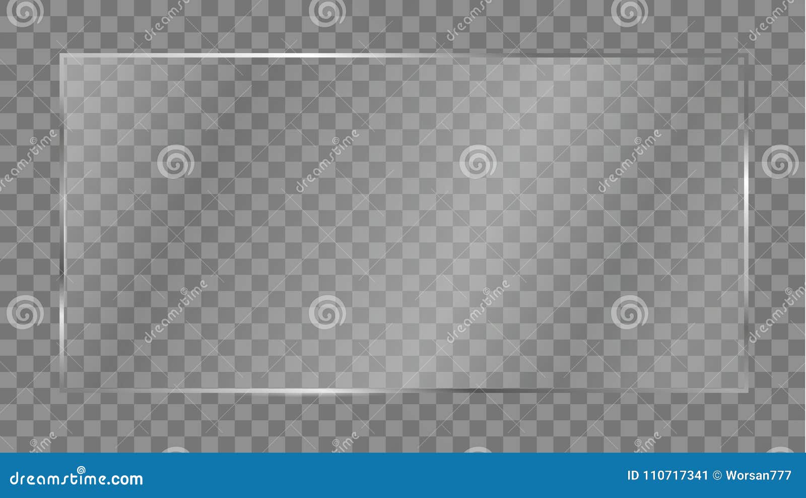 Glass Plate Frame. Isolated on Transparent Background Stock Vector