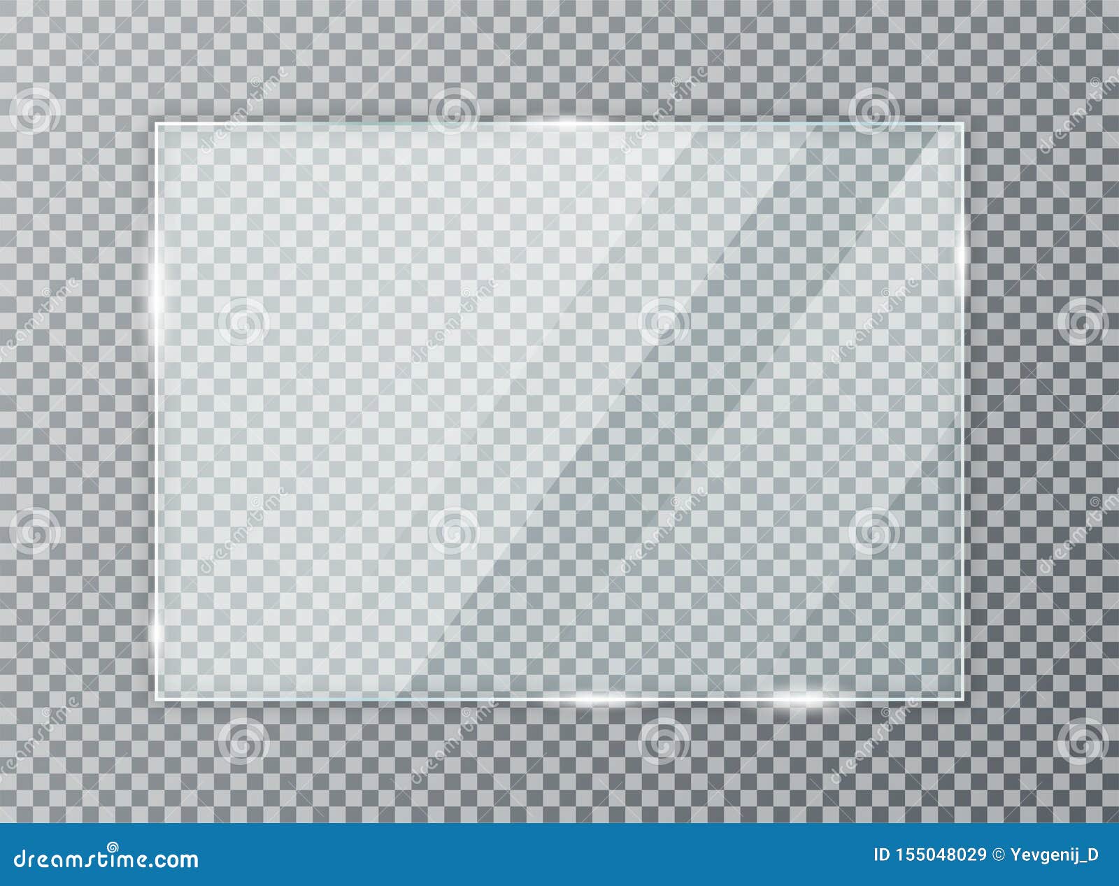 glass plate on transparent background. acrylic and glass texture with glares and light