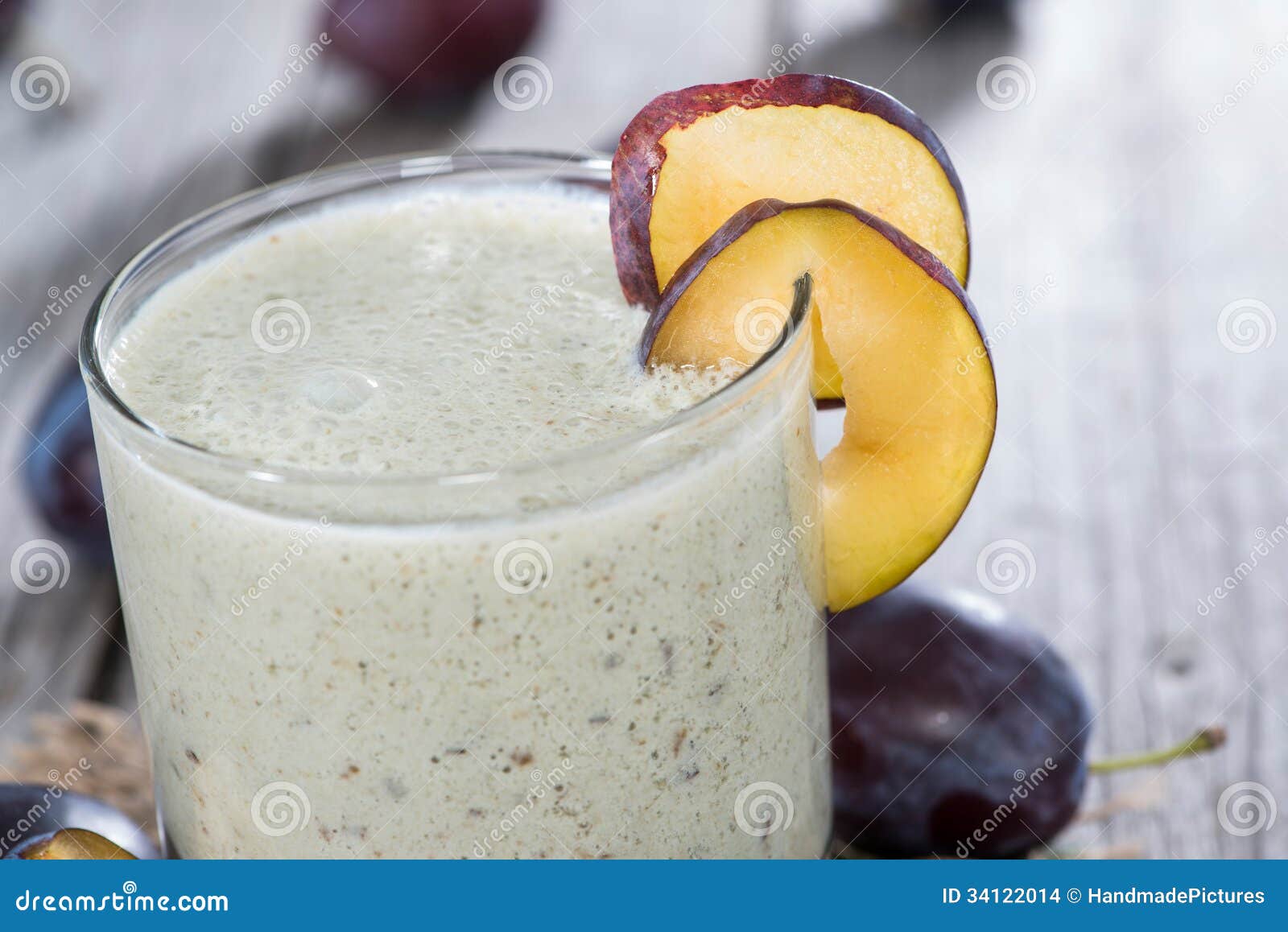 Glass with Plum Milkshake stock photo. Image of drink 34122014