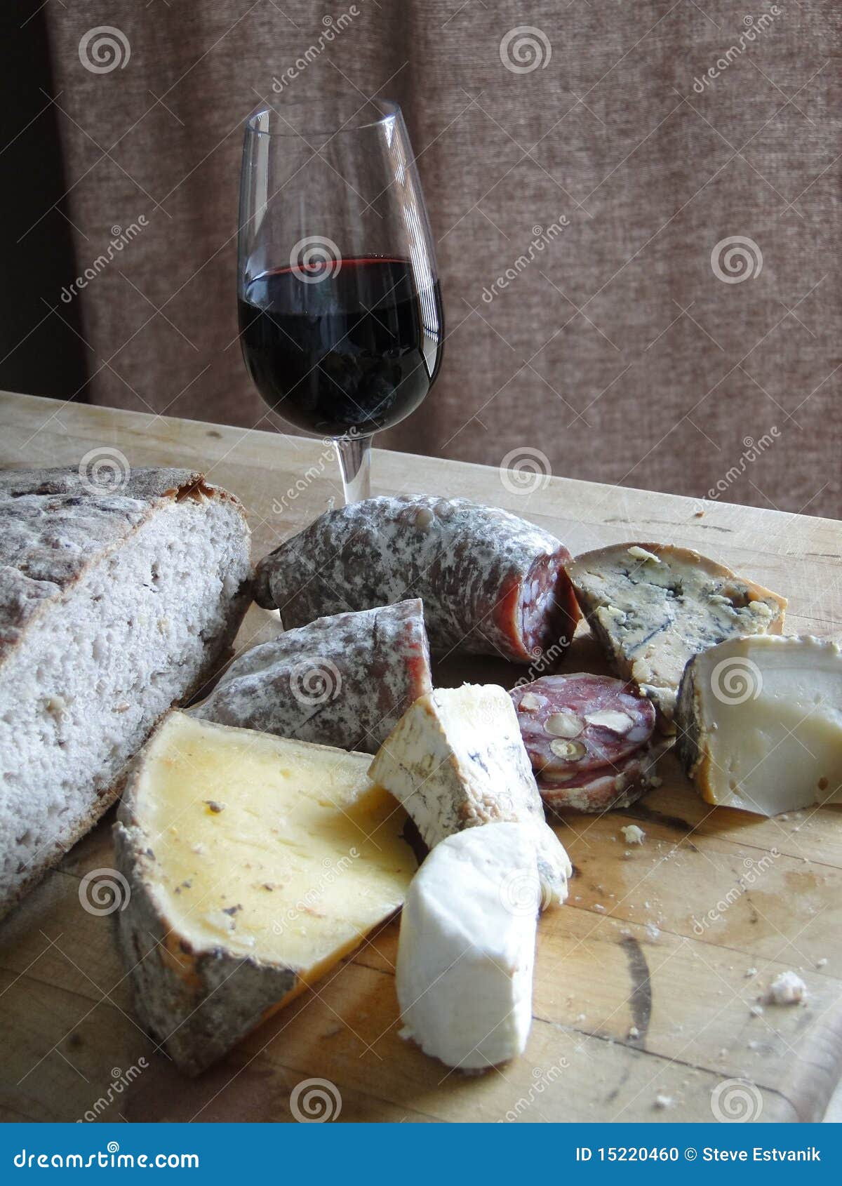 Glass of Red Wine, Salami, Cheese Stock Photo Image of organic, slice