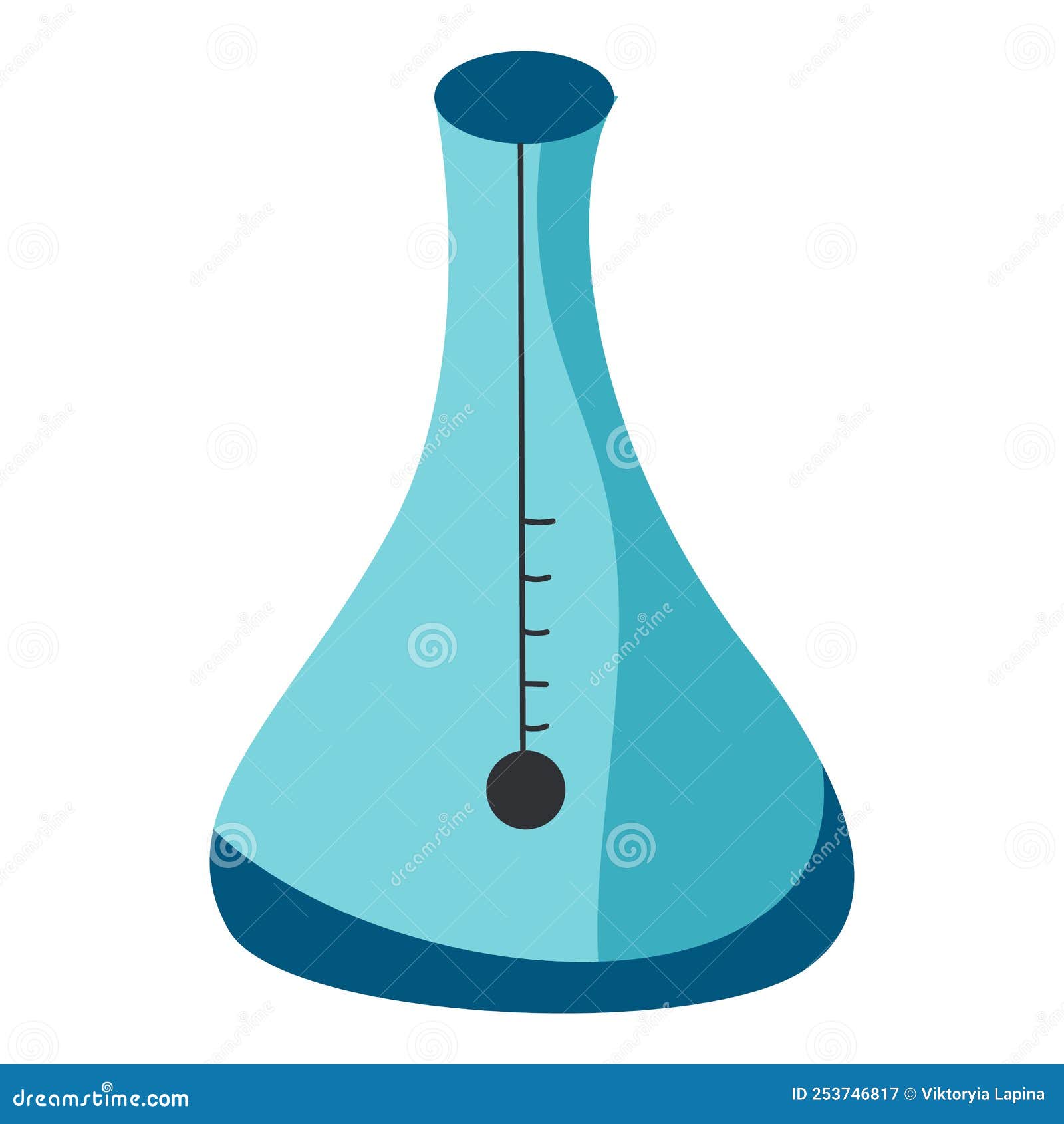 Glass Retort with Blue Liquid for School, Vector Illustration Stock Vector Illustration of