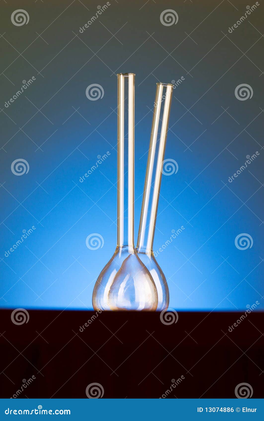 Glass Retorts Against Gradient Background Stock Photo Image of experiment 13074886