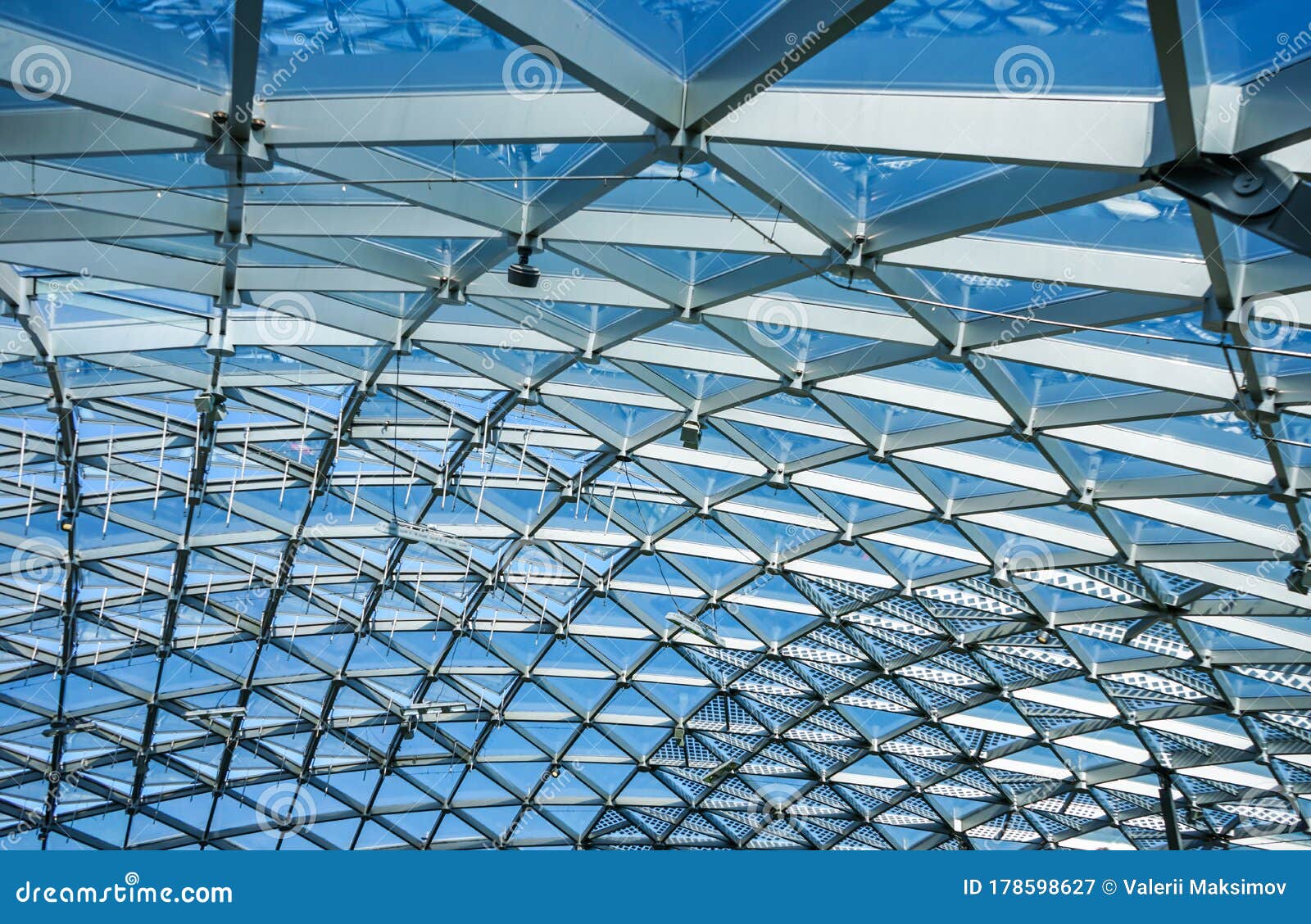Glass Roofing Dome in the Shape of Numerous Triangles Stock Image Image of glass, technology