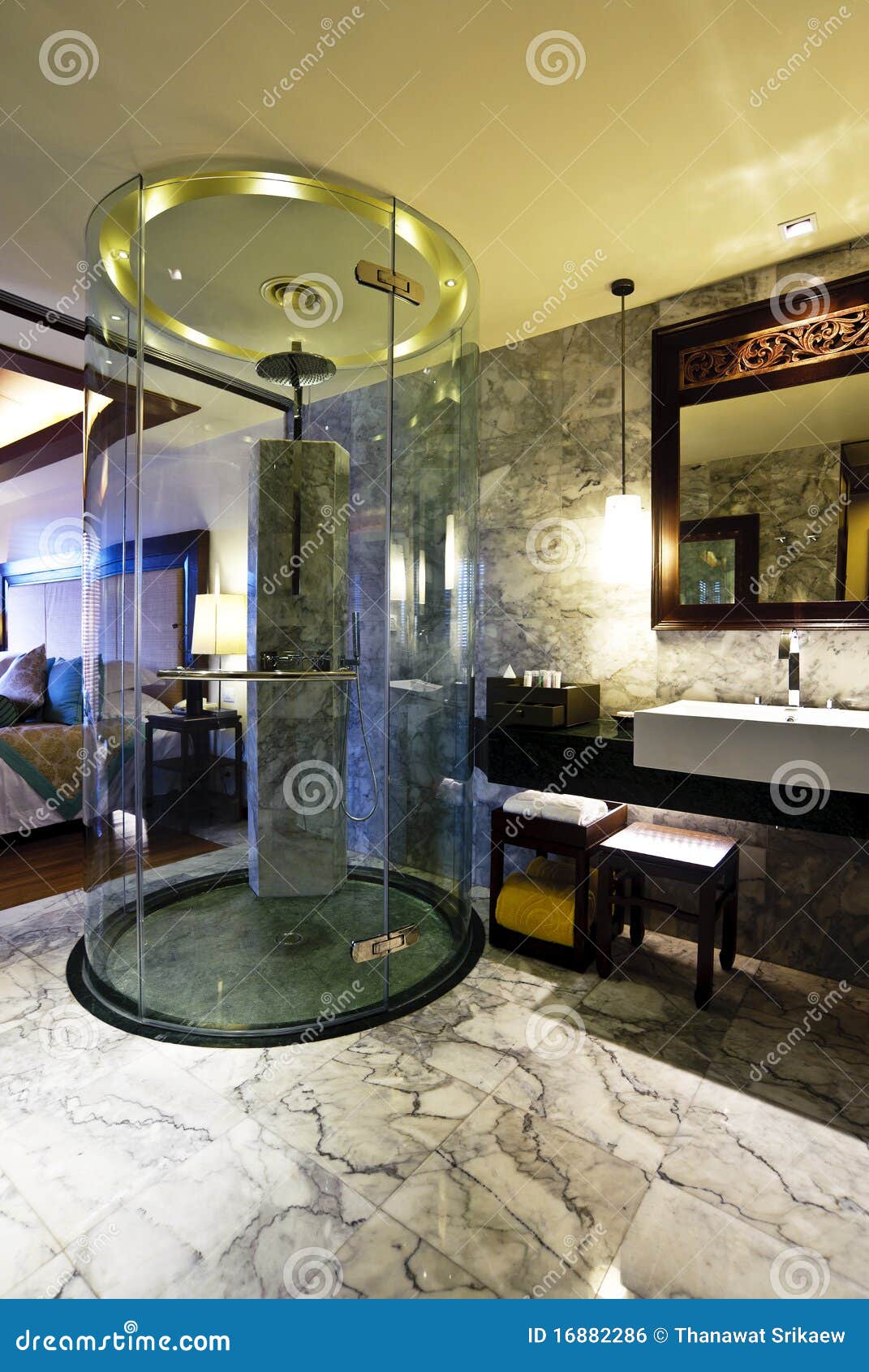 Glass shower stock photo. Image of luxury, design, glass 16882286