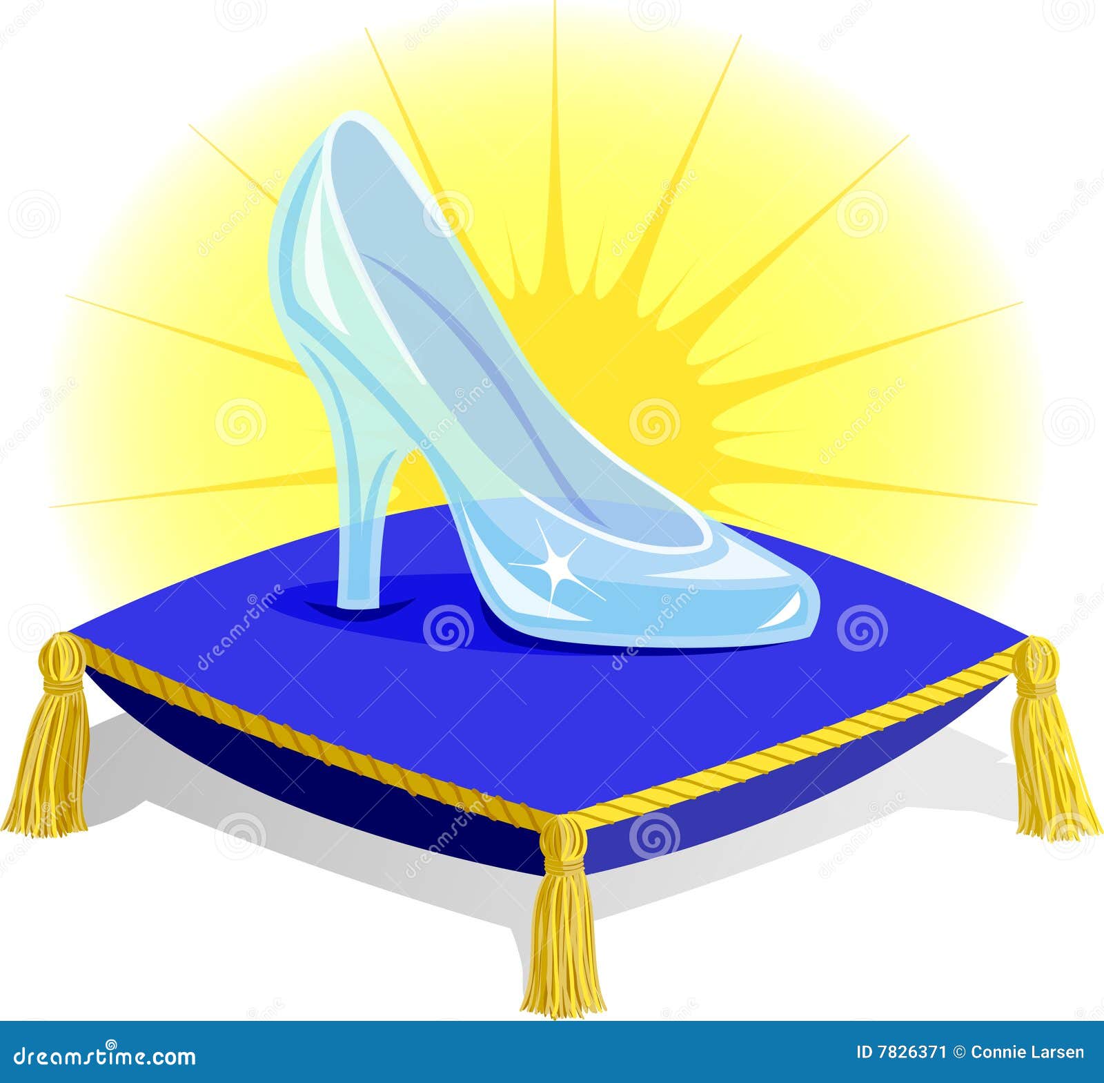 glass slipper on pillow/eps