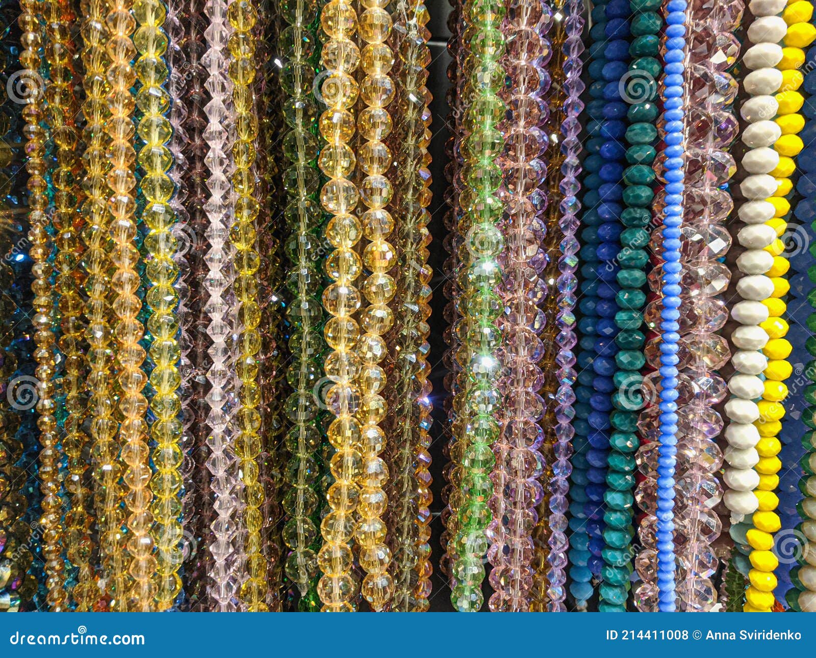 Glass Sparkle Crystal Beads Materials for Creating Jewelry Stock Photo