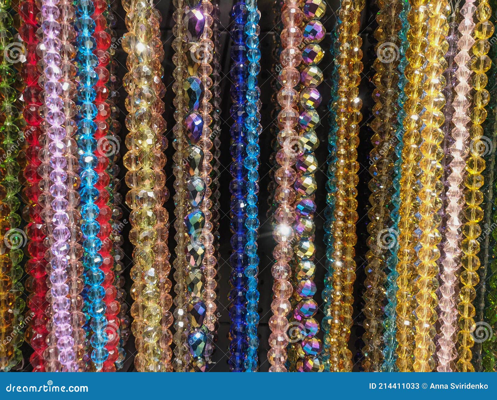 Glass Sparkle Crystal Beads Materials for Creating Jewelry Stock Image