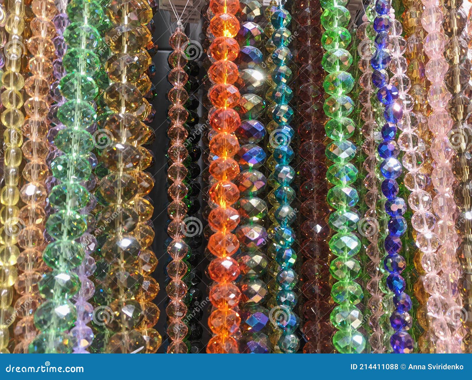 Glass Sparkle Crystal Beads Materials for Creating Jewelry Stock Photo