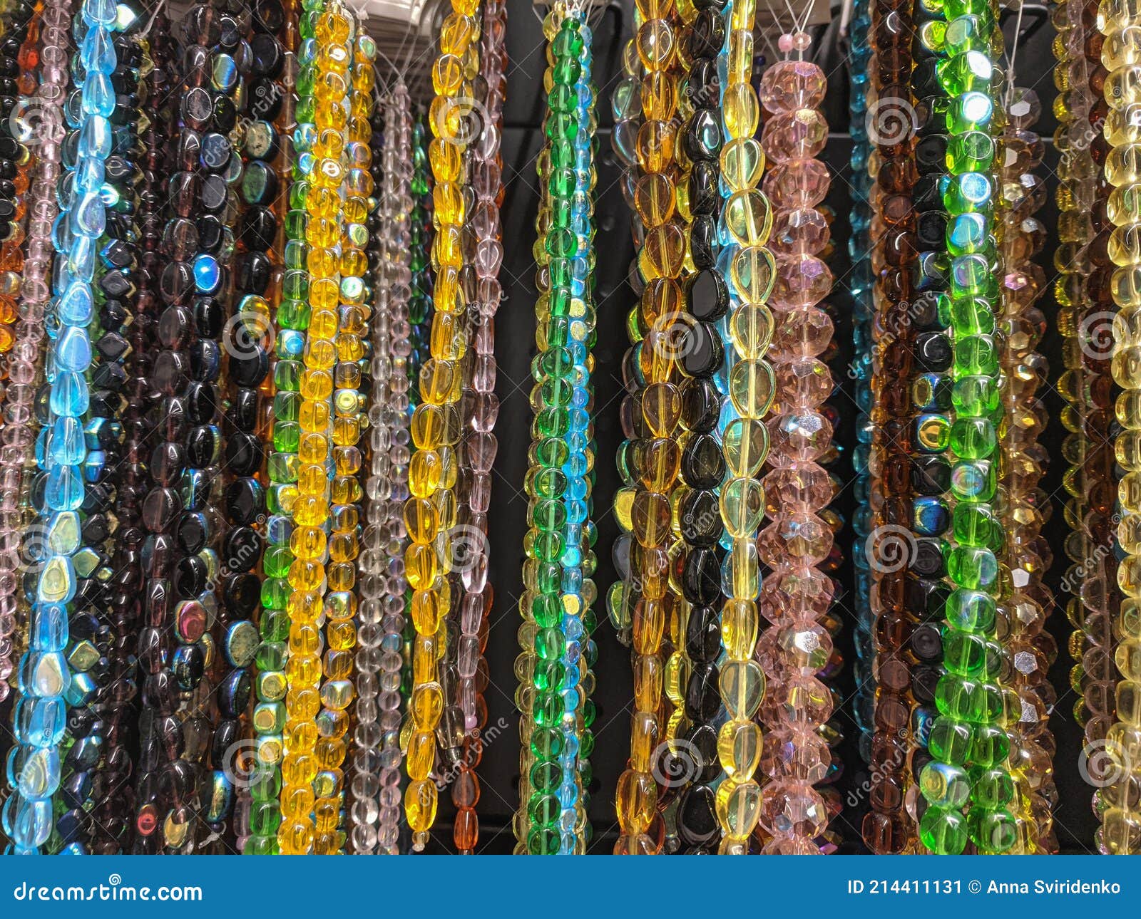 Glass Sparkle Crystal Beads Materials for Creating Jewelry Stock Image