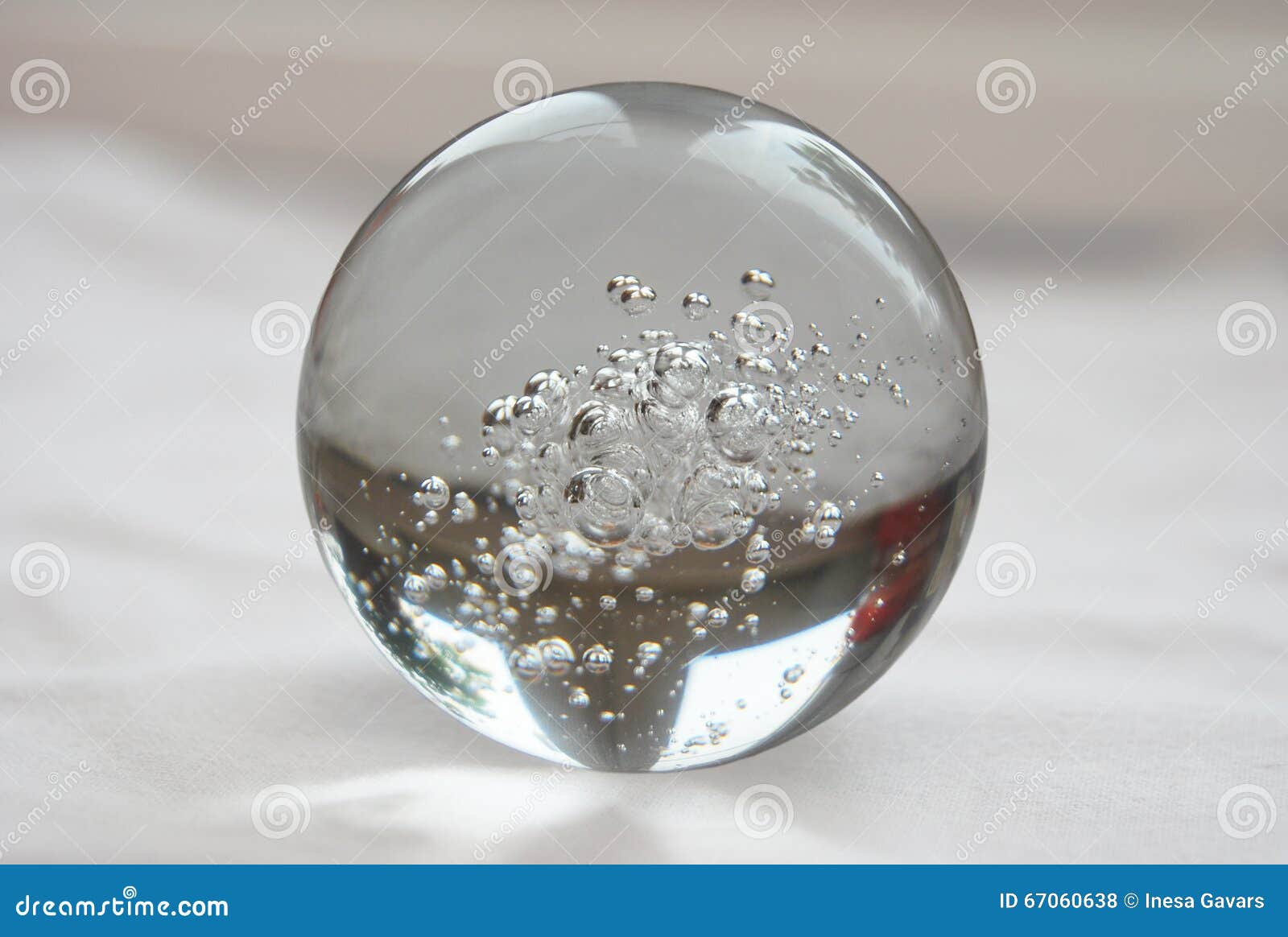 Glass sphere with bubbles stock photo. Image of sphere 67060638