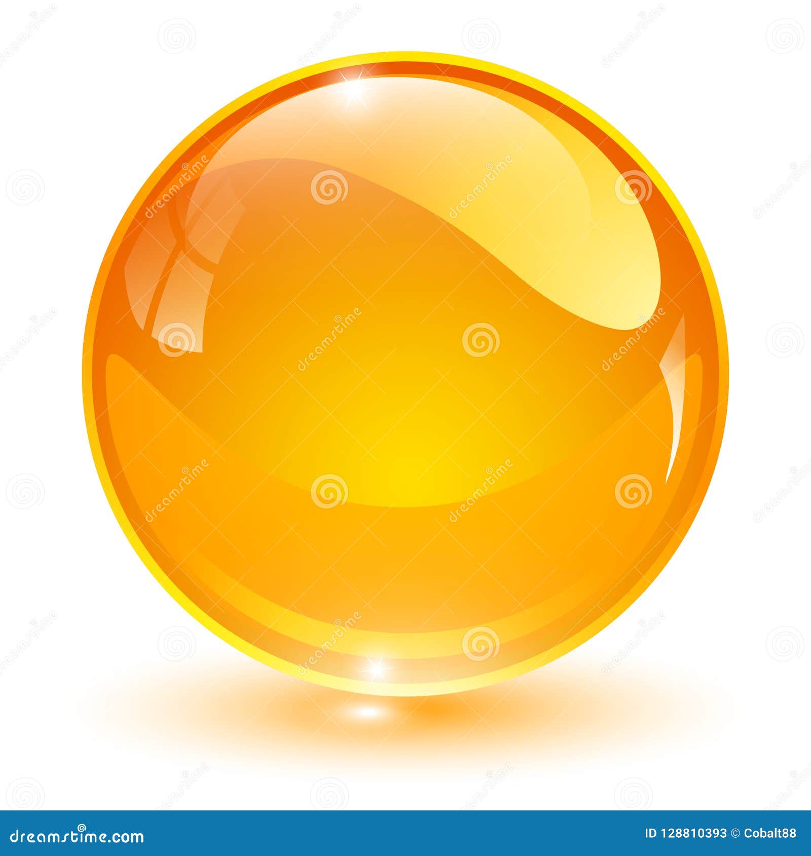 Glass sphere orange stock vector. Illustration of reflection 128810393