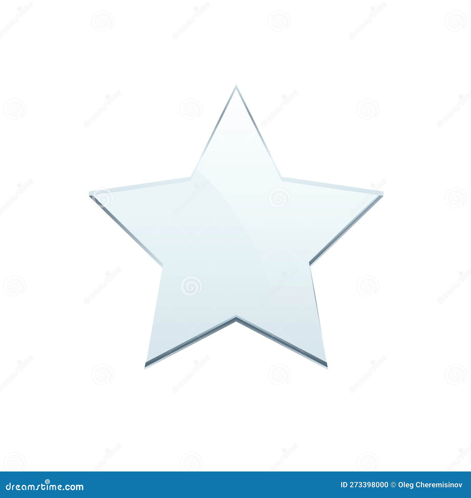 glass star, 3d realistic blank clear five point award star, transparent trophy prize