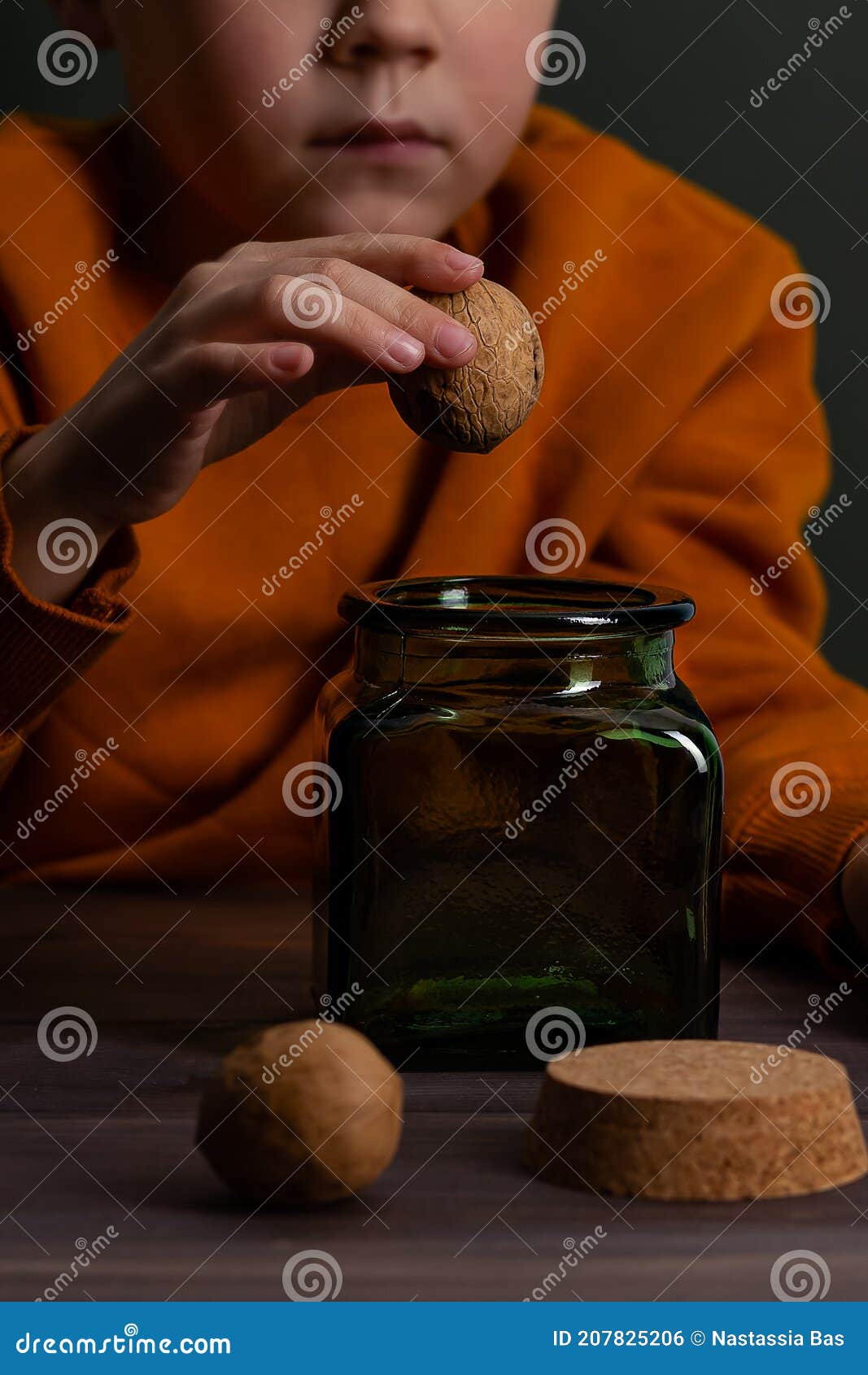 Glass Storage Jar and Walnuts. Zero Waste Stock Photo Image of