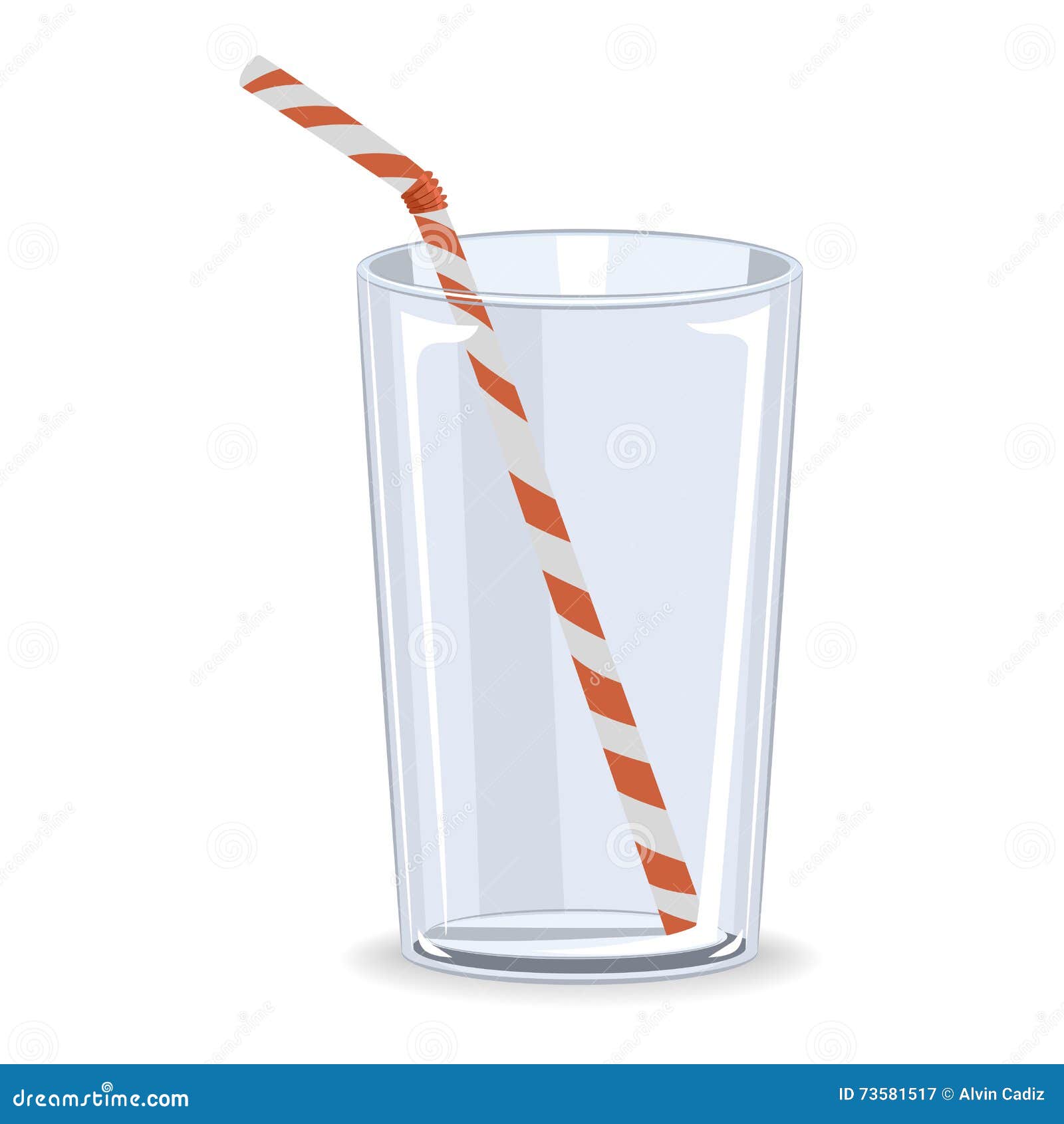 Glass with Straw stock vector. Illustration of clear - 73581517