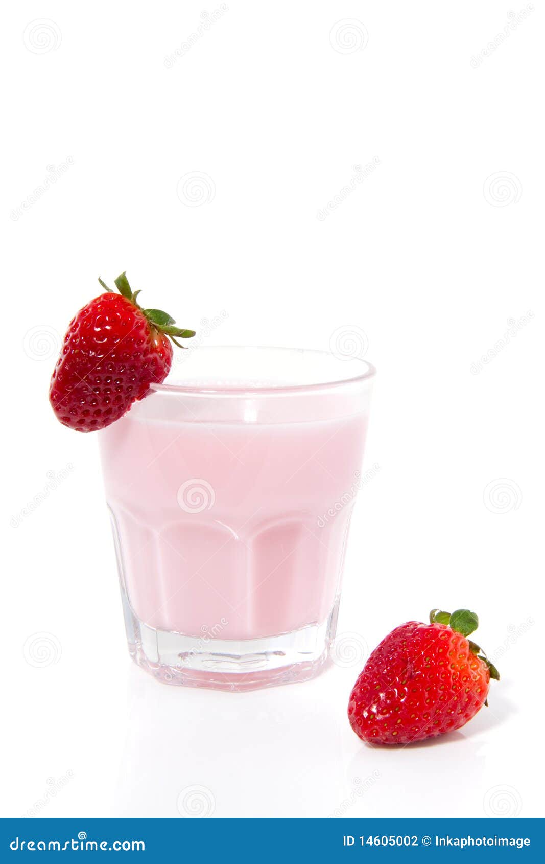 A Glass with Strawberry Yoghurt Drink Stock Photo Image of green, lunch 14605002
