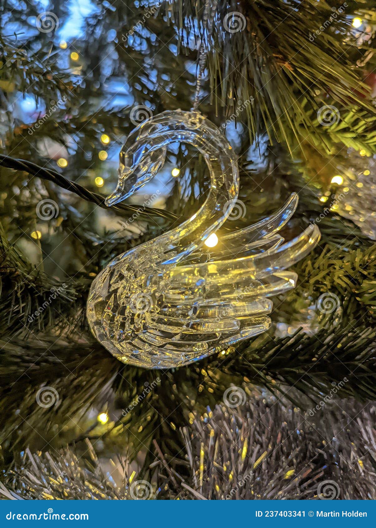 Glass Swan on a Christmas Tree Stock Image Image of glitter, xmas 237403341
