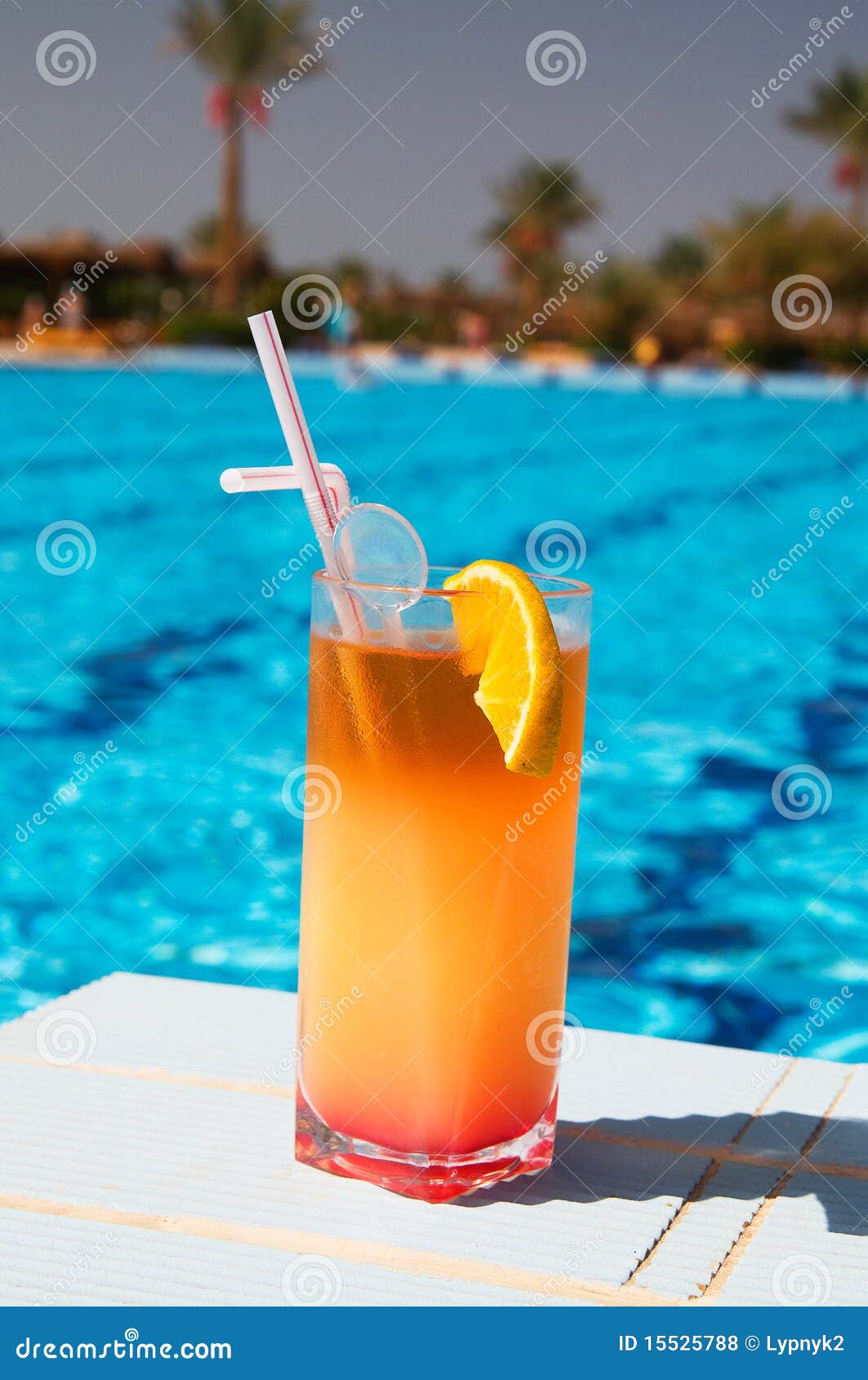 Glass of Tasty Juice with Pipes. Stock Photo Image of fruit