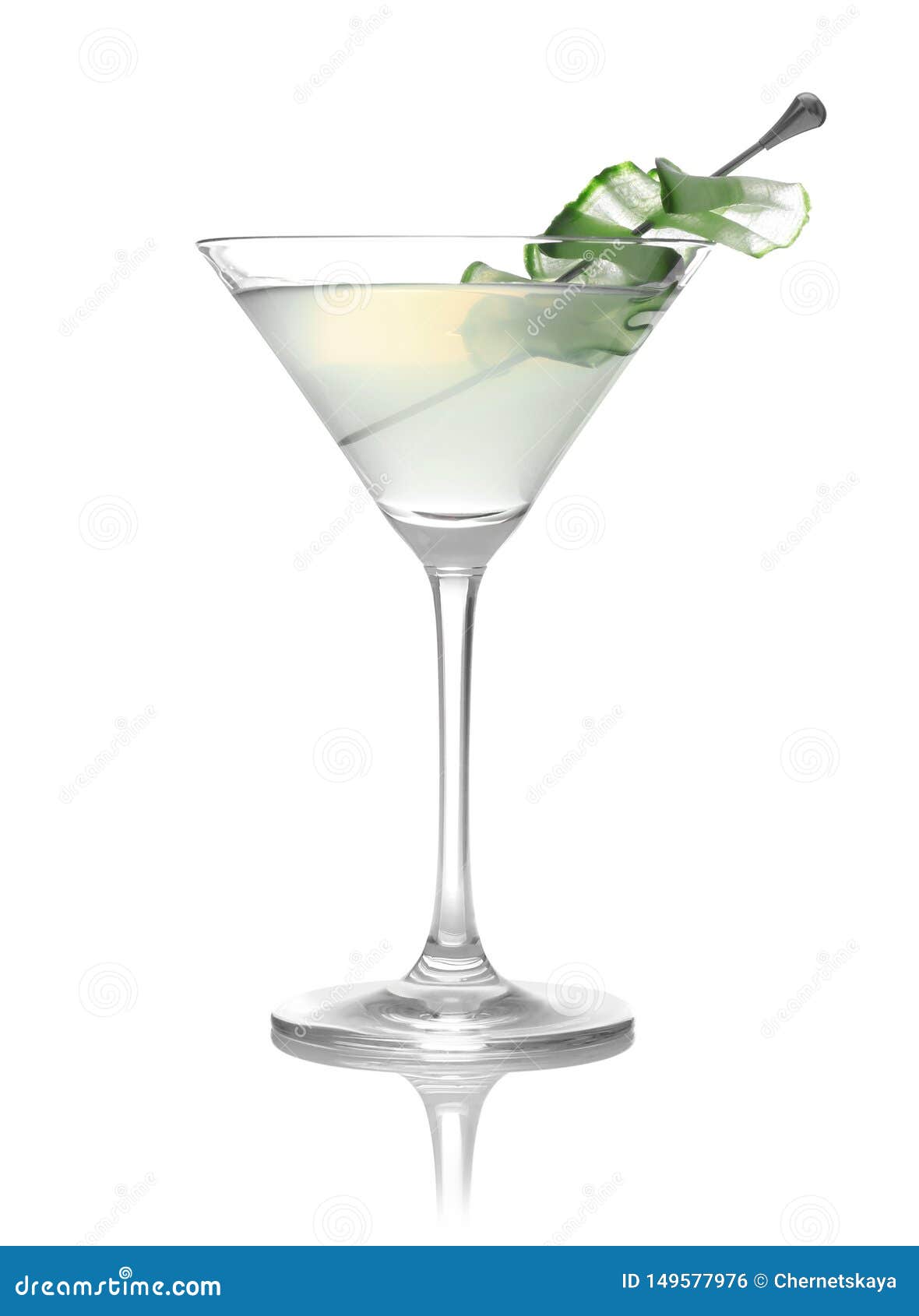 Glass Of Tasty Martini With Cucumber On White Stock Photo Image of