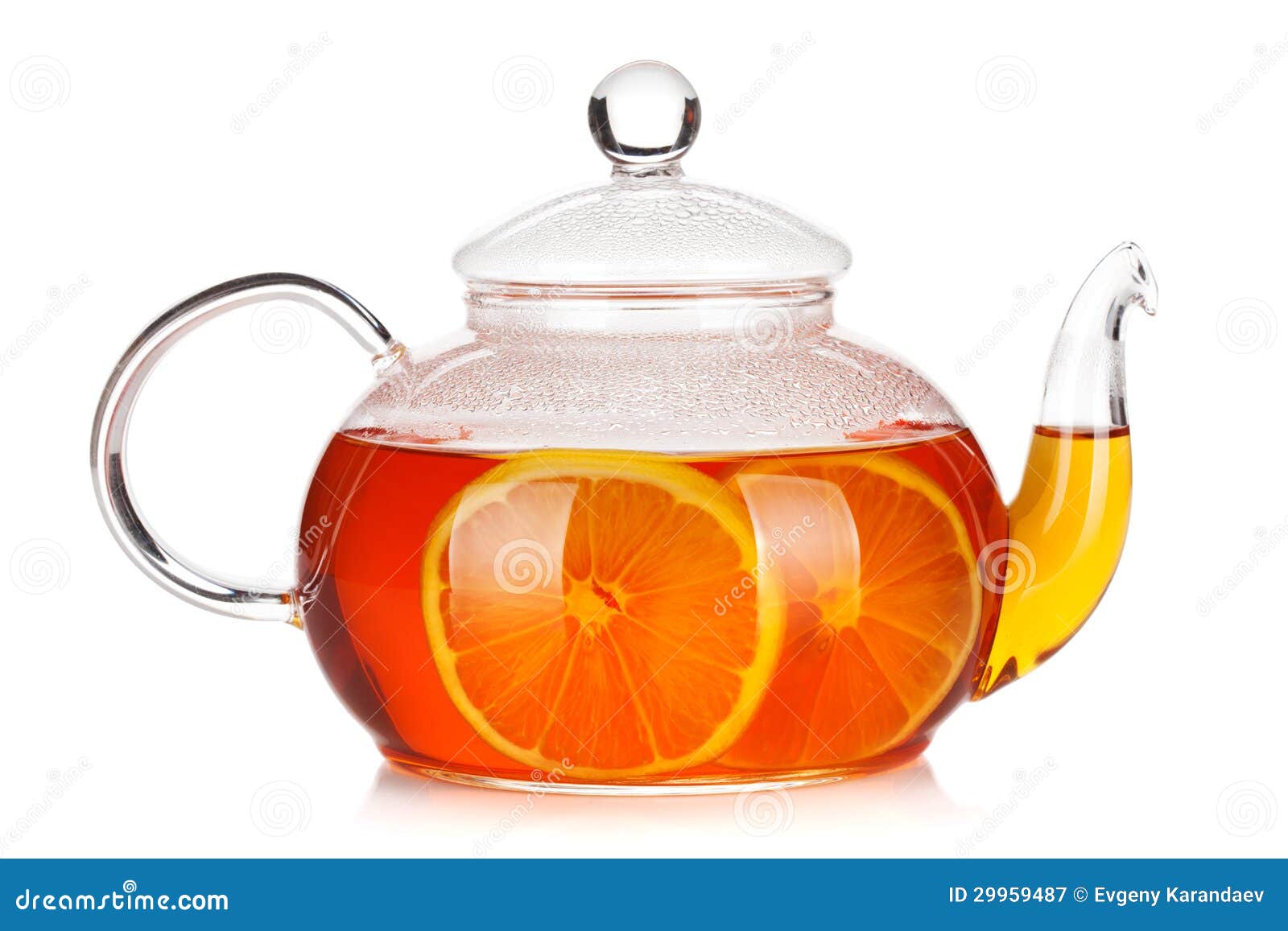 Glass Teapot of Black Tea with Lemon Stock Image Image of isolated