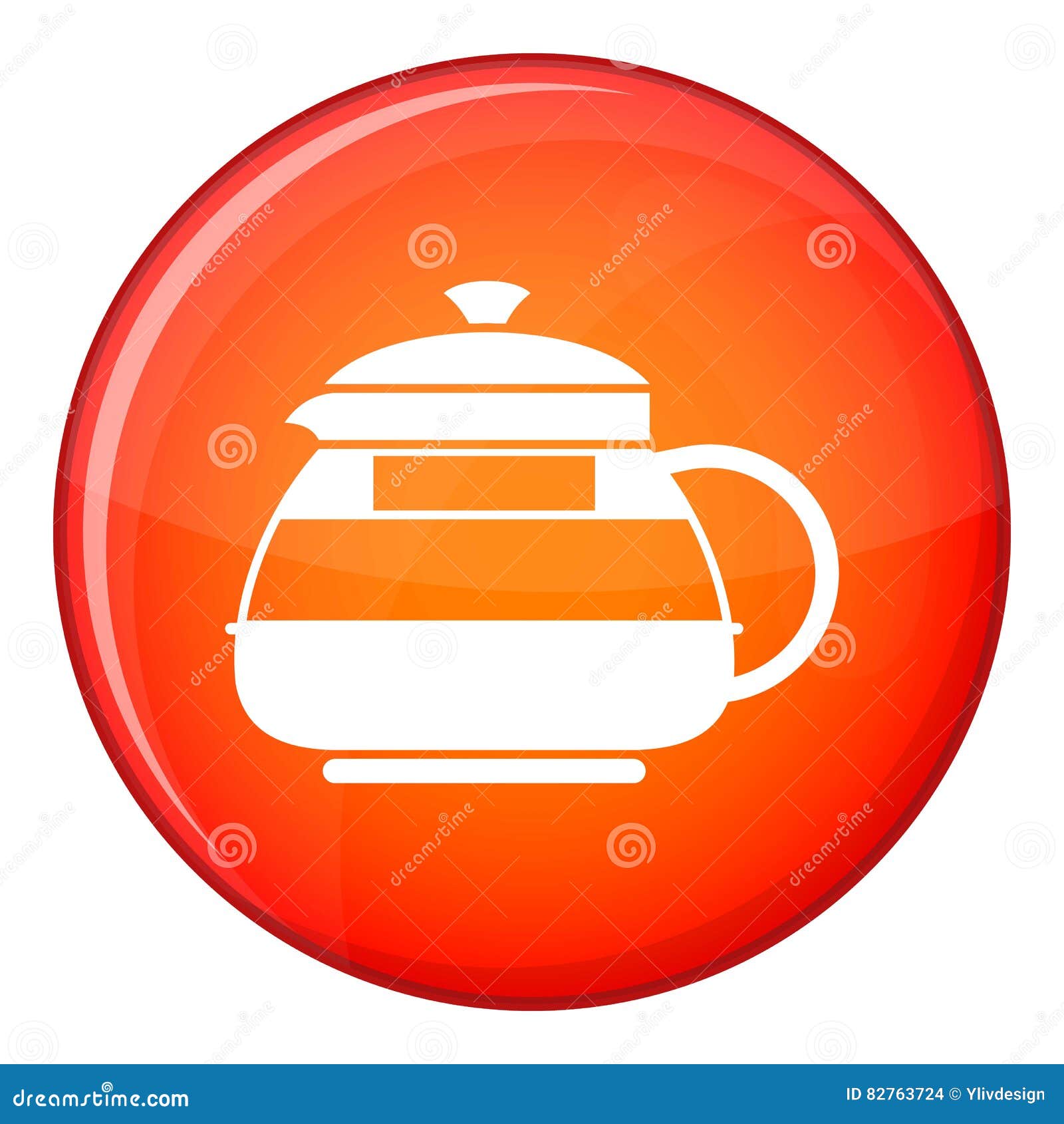 Glass Teapot Icon, Flat Style Stock Vector Illustration of aroma