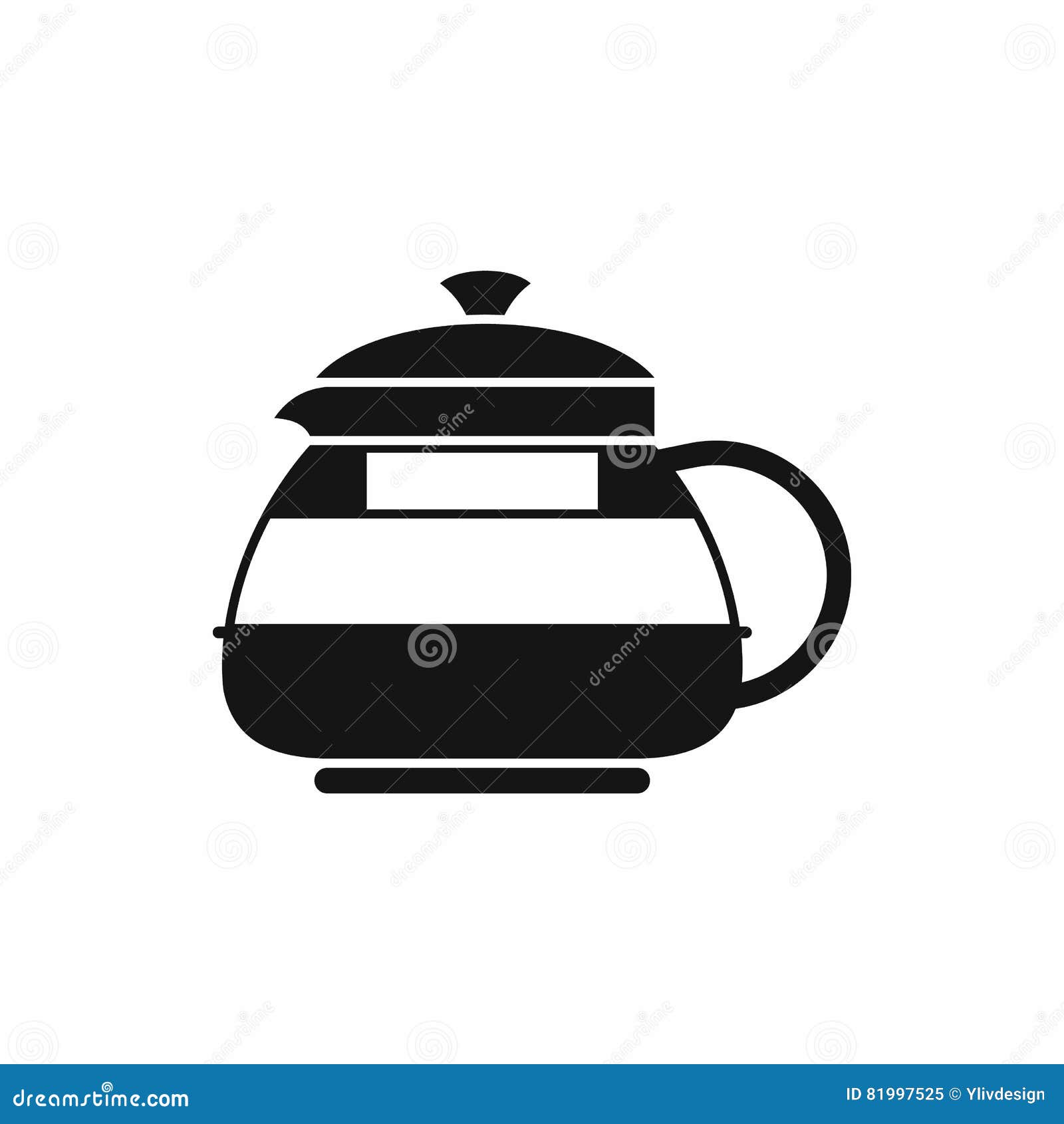 Glass Teapot Icon, Simple Style Stock Vector Illustration of caffeine