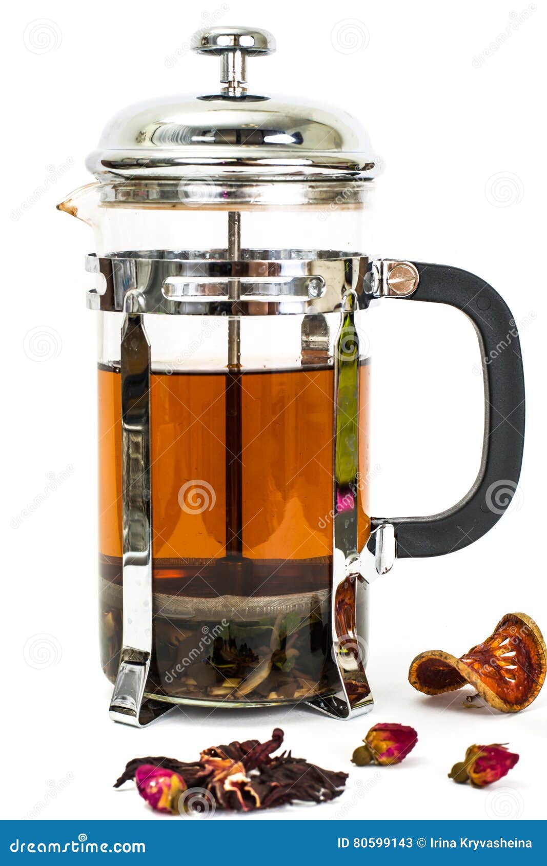 Glass Teapot with Tea Press Stock Image Image of glass, black 80599143