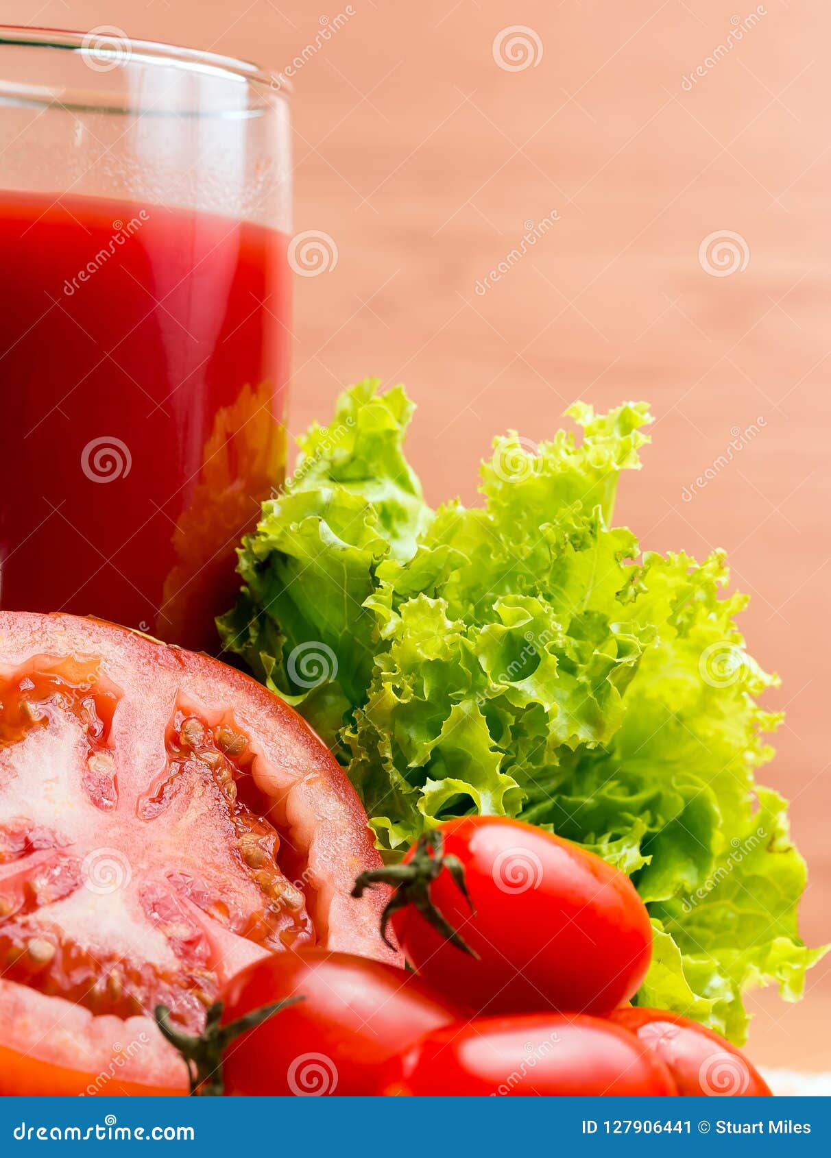 Glass Tomato Juice Shows Thirsty Refresh and Beverage Stock Image