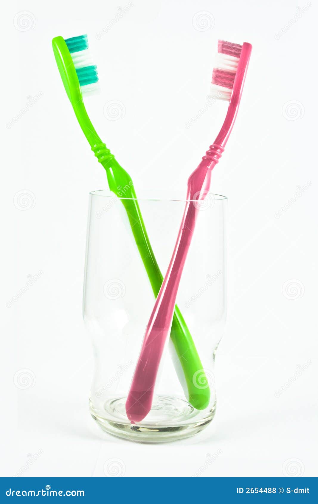 Glass and Two Toothbrushes Stock Photo Image of pair, healthy 2654488