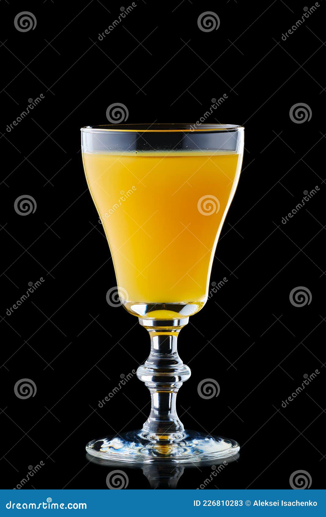 Glass with Vodka and Orange Juice Isolated on Black Stock Image Image