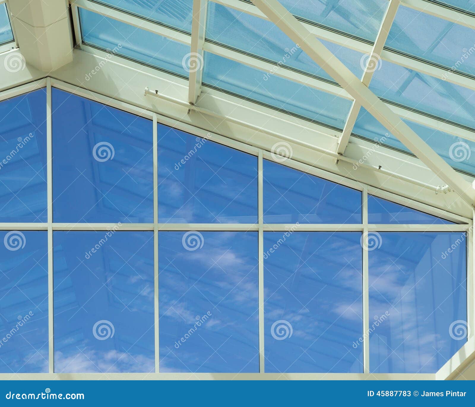 Glass Wall - Blue Sky stock image. Image of inside, frame - 45887783