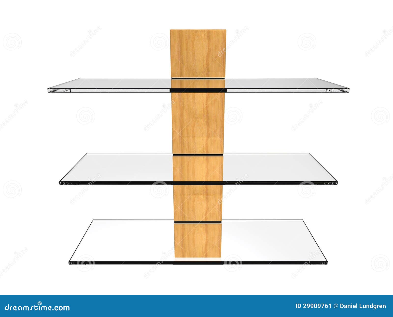 Glass Wall Shelf isolated on a white background.
