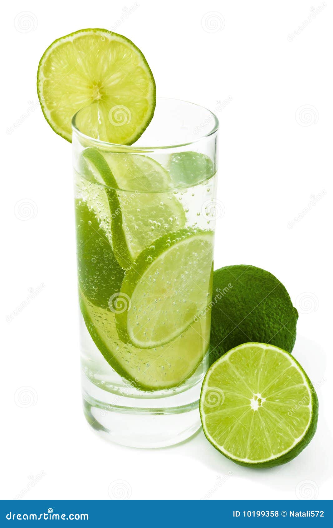 Glass water with lime . stock photo. Image of drink, diet 10199358