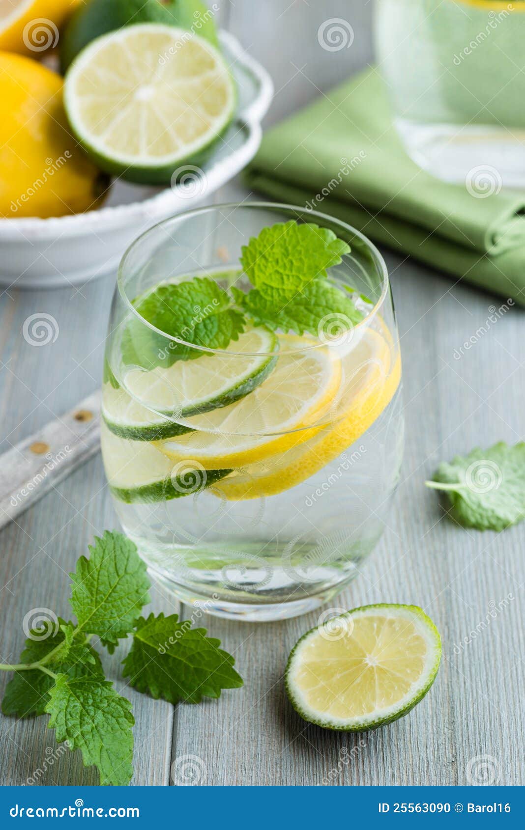 Glass of Water with Lime and Lemon Stock Photo Image of life